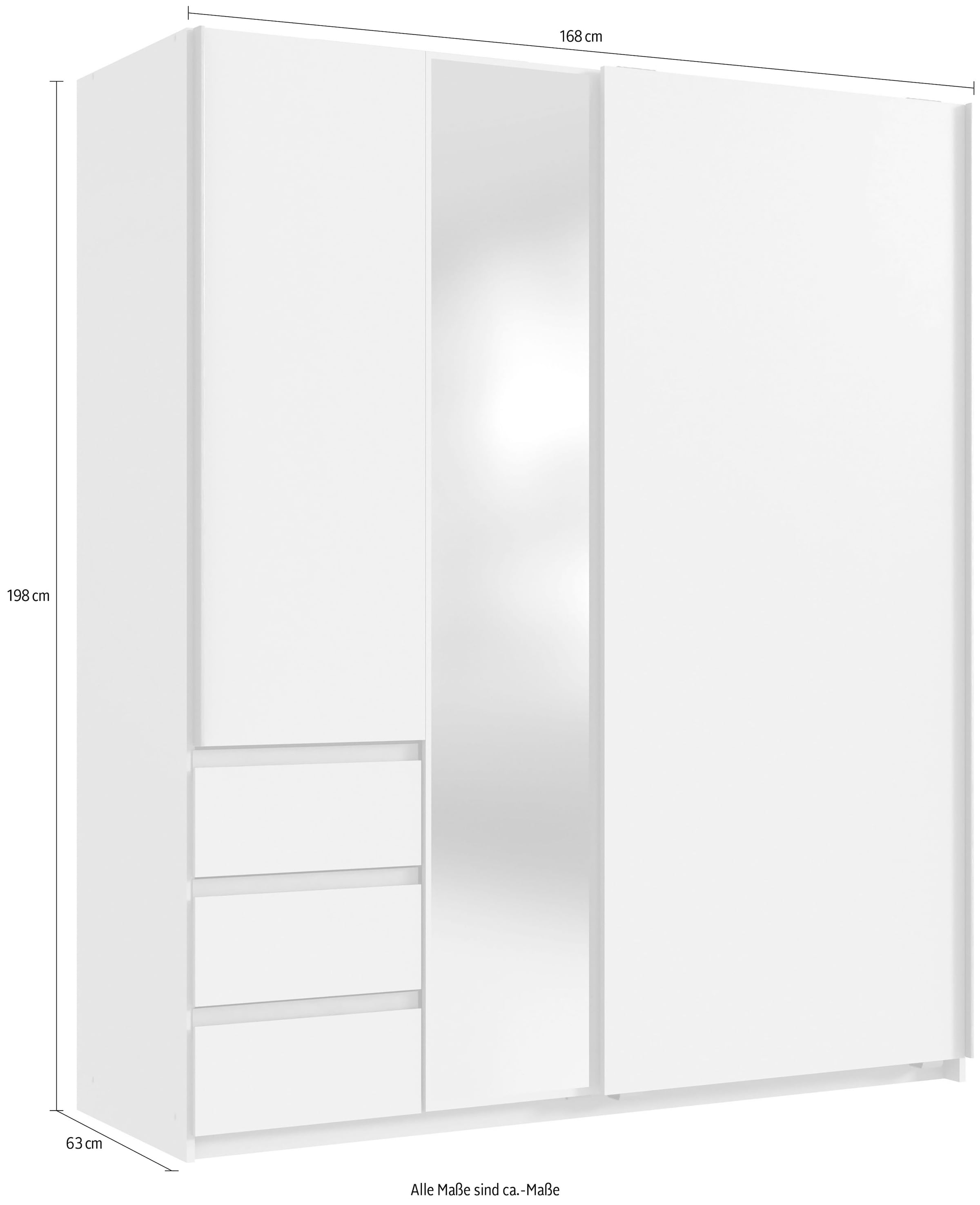 Wimex Schwebetürenschrank »Stade, B: 168cm, inkl. Spiegel und von aussen bedienbaren Schubladen« mit von aussen bedienbaren Schubkästen