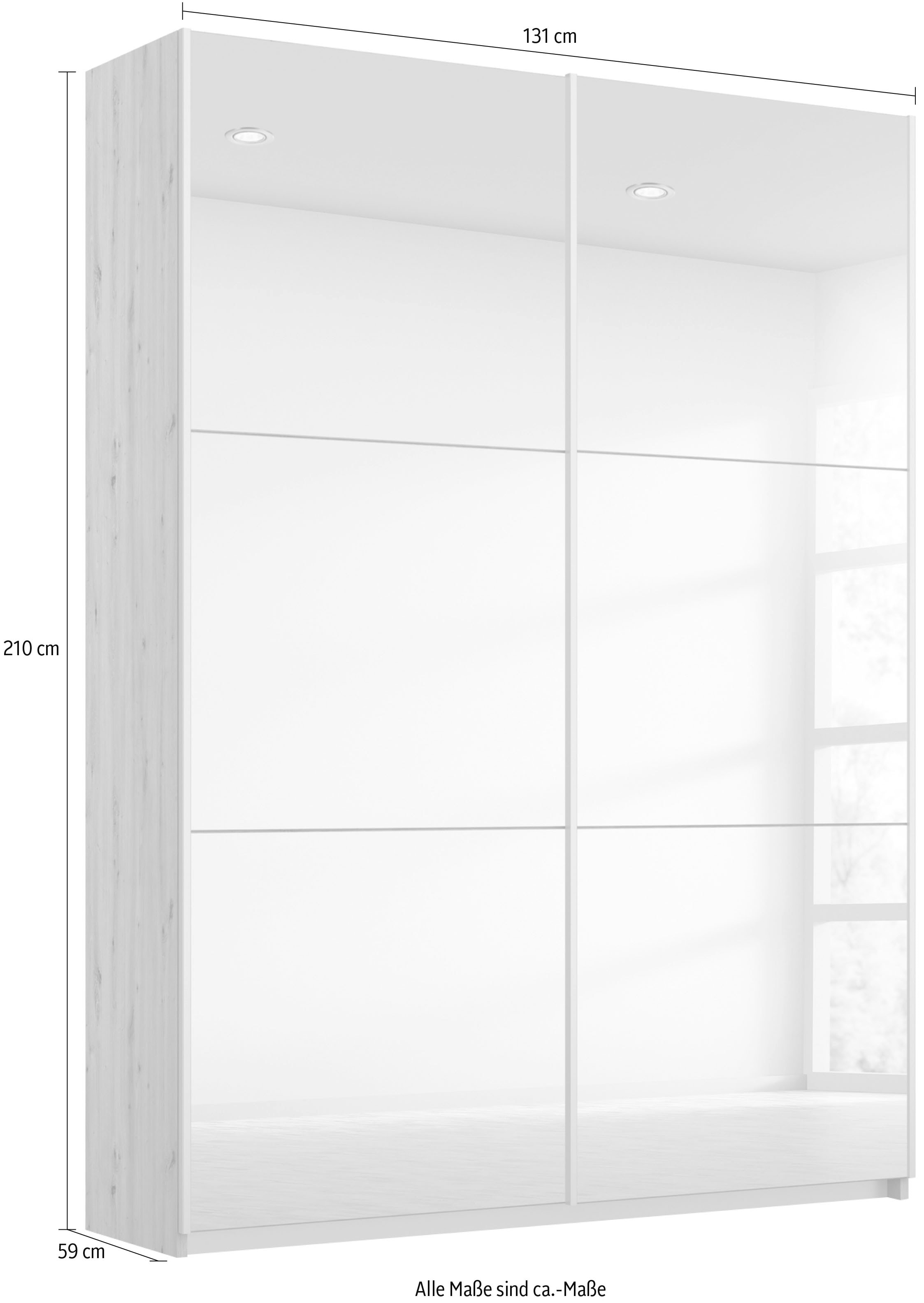 rauch Kleiderschrank »Schwebetürenschrank Schrank Garderobe Schlafzimmer Ankleide REFLECT« Graumetallic, Spiegelfront, mit praktischen Stoffboxen MADE IN GERMANY