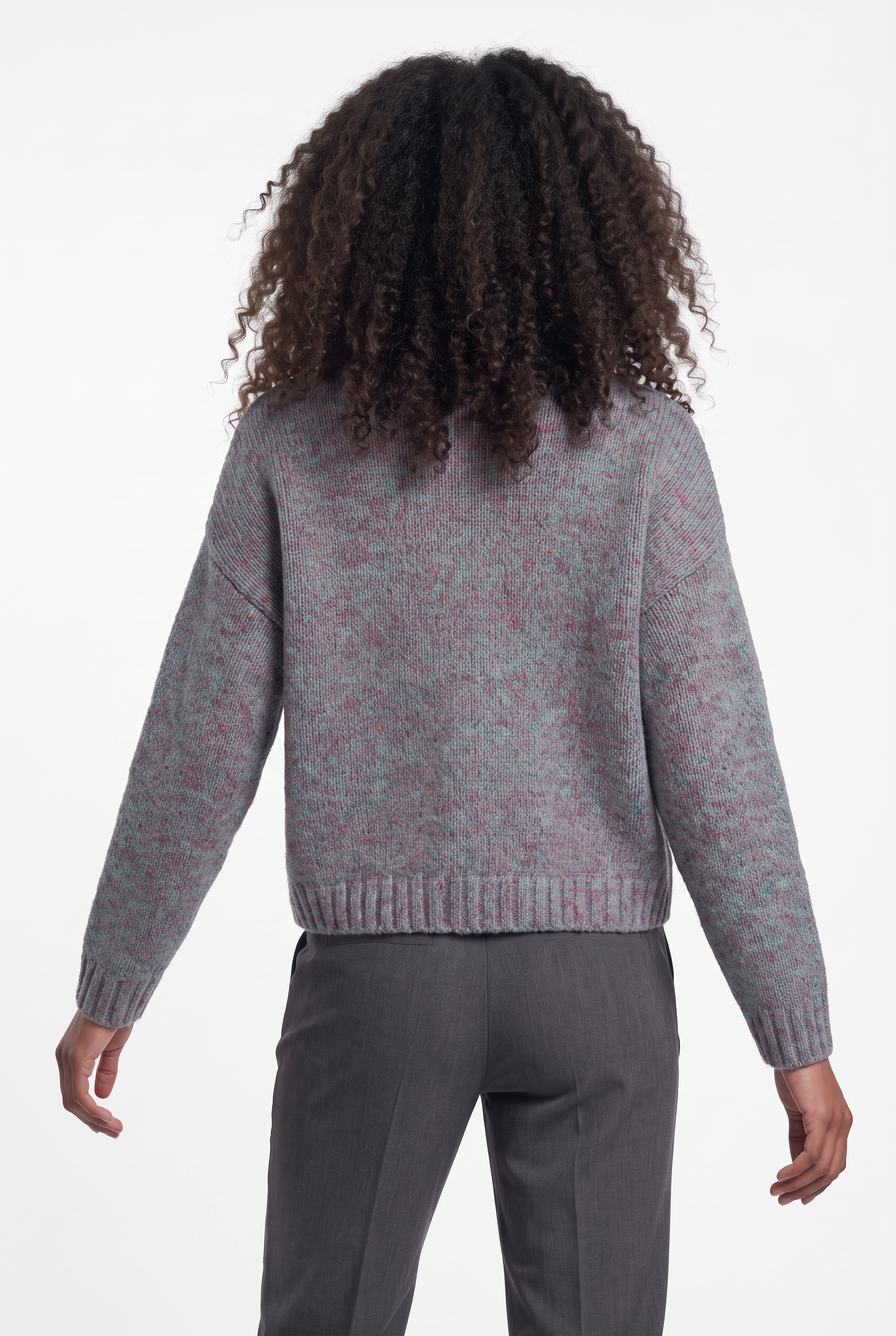ONLY Pull en tricot »ONLSMILLA LS LOOSE O-NECK CS KNT« Materialmix, verkürzte Form