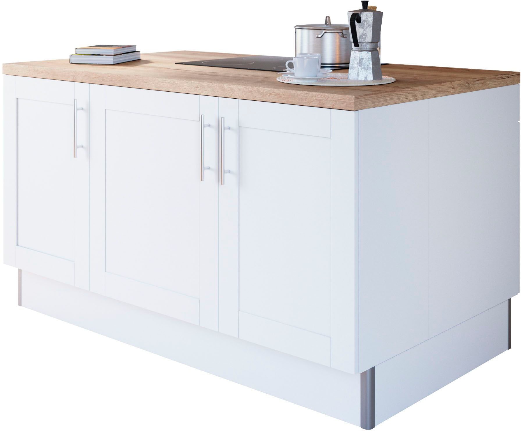 KOCHSTATION Îlot de cuisine »KS-Ahus« Kücheninsel, Breite 160 cm, wahlw. mit E-Gerät, Soft Close Funktion