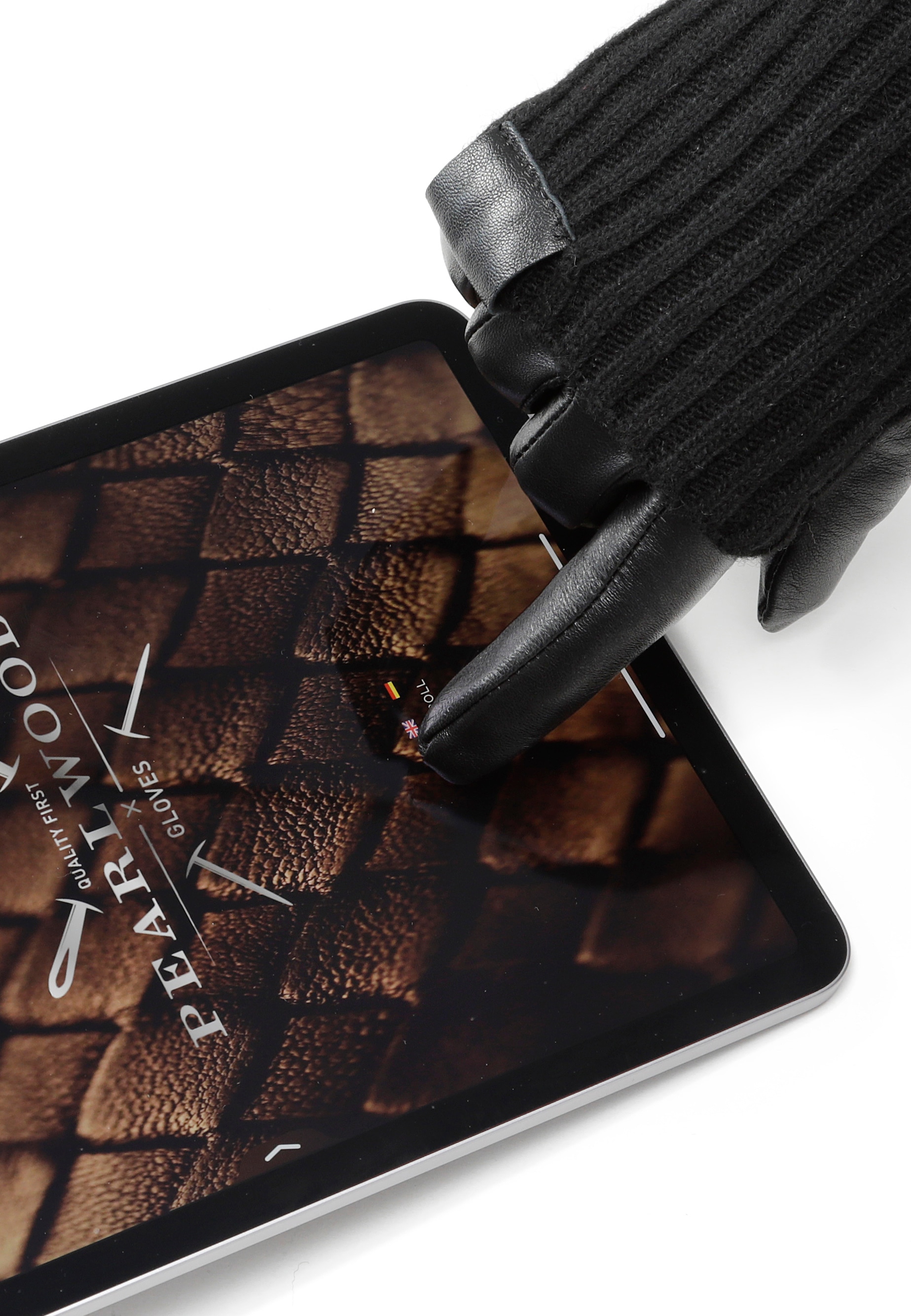 PEARLWOOD Lederhandschuhe »ROMY« Fleecefutter, als Lang-oder Kurzhandschuh zu tragen, Strickbündchen