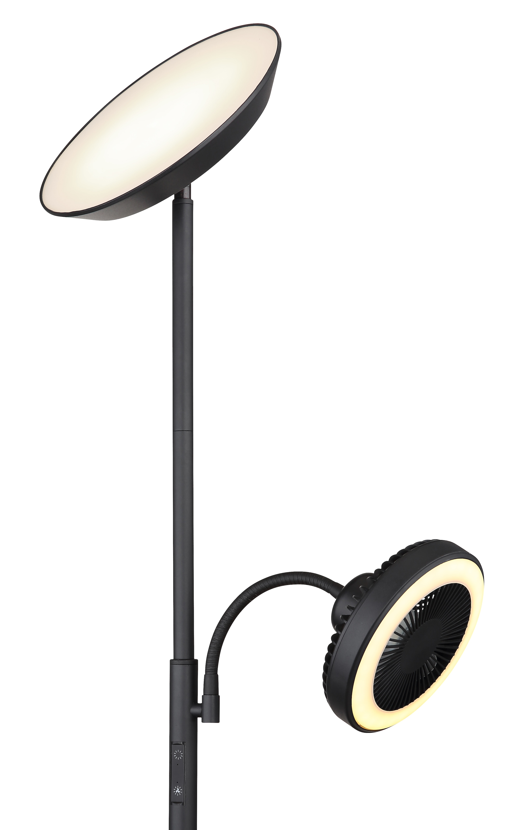 GLOBO LIGHTING Plafonnier LED »DAVYD« Module LED 1 cuis blanc chaud - blanc froid Lampadaire, lampe sur pied, lampe de lecture avec ventilateur, salon