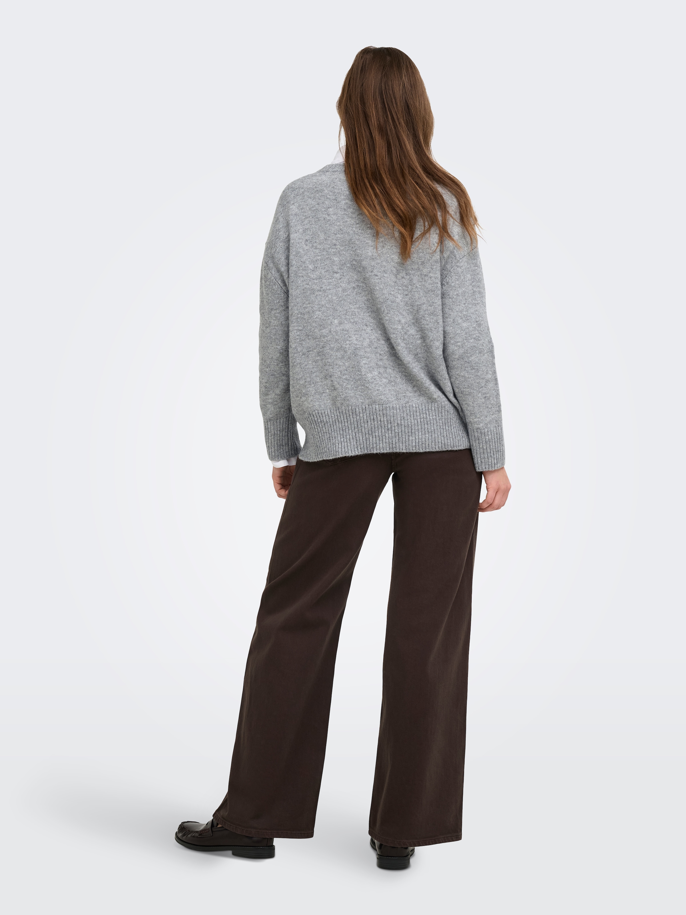 ONLY Pull à col rond »ONLALIVIA LS HIGH-LOW O-NECK NOOS KNT« mélange de matériaux, coupe régulière