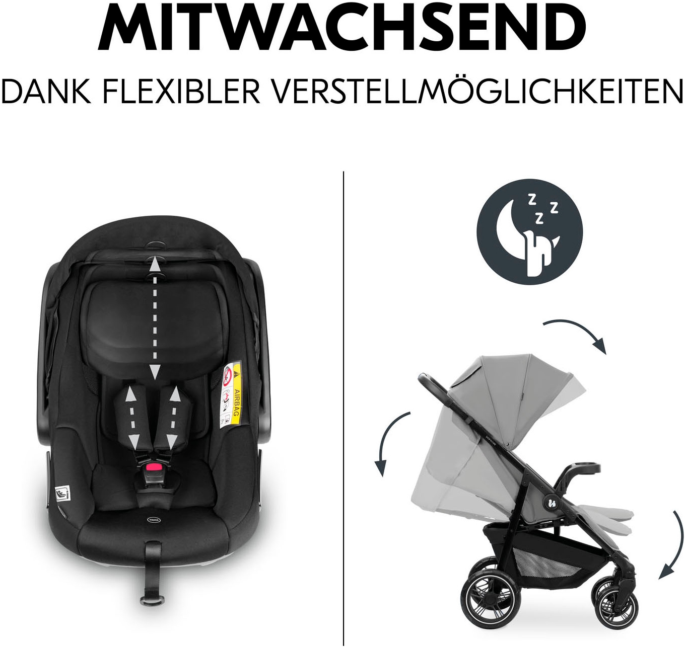 Hauck Poussette pour enfants »Shop N Care Trio Set« inkl. Babyschale, Babywanne und Adapter