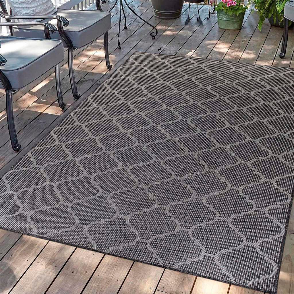 Carpet City Outdoorteppich »PALM 3069« rechteckig 5 mm Höhe Läufer, Wetterfest & UV-beständig, für Balkon, Terrasse, Küche, flach