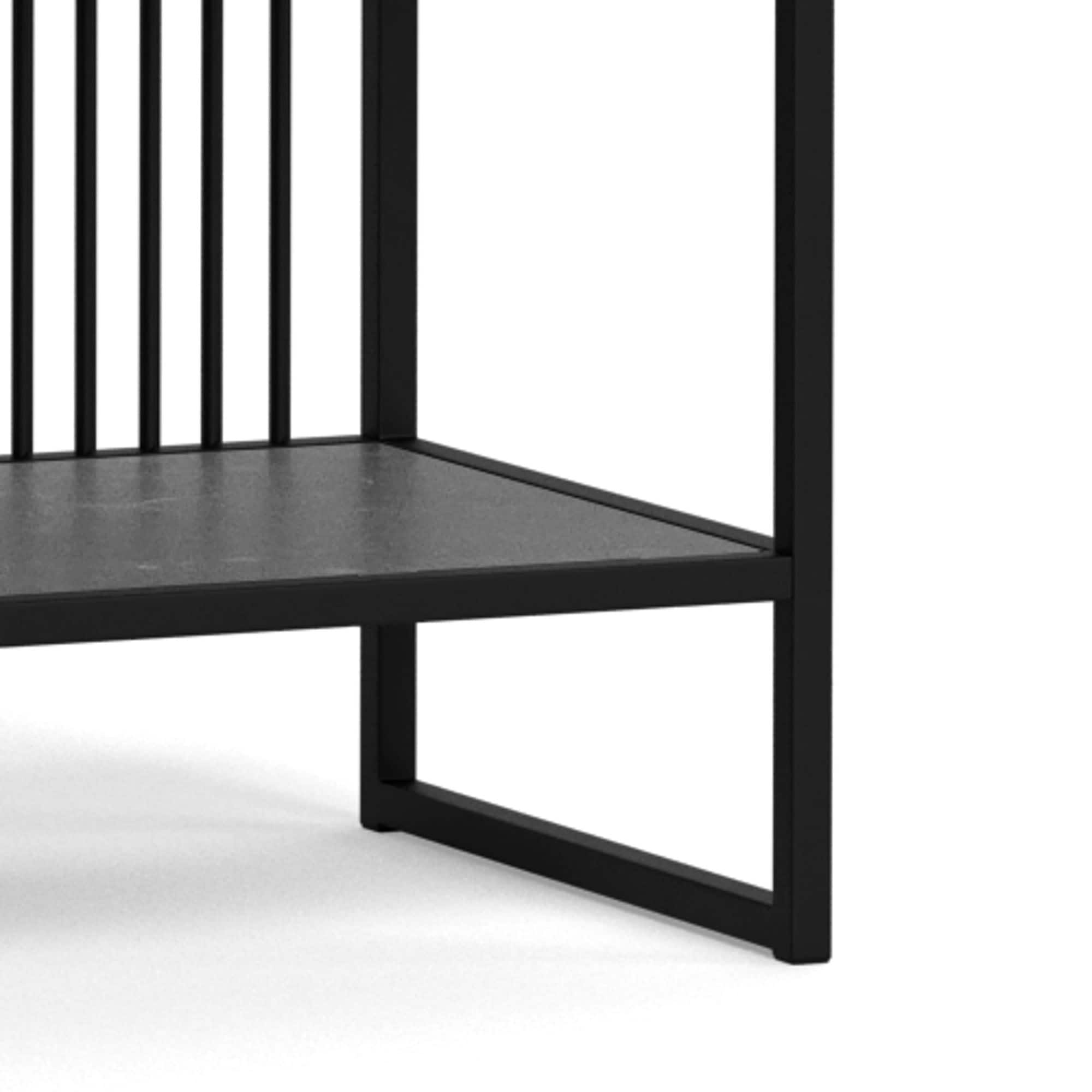 ACTONA GROUP Étagère à livres »Strington, Regal, Raumteiler, Standregal« L/P/H : 120/35/185 cm,  cadre en acier noir, 5 étagères, aspect marbre, FSC™