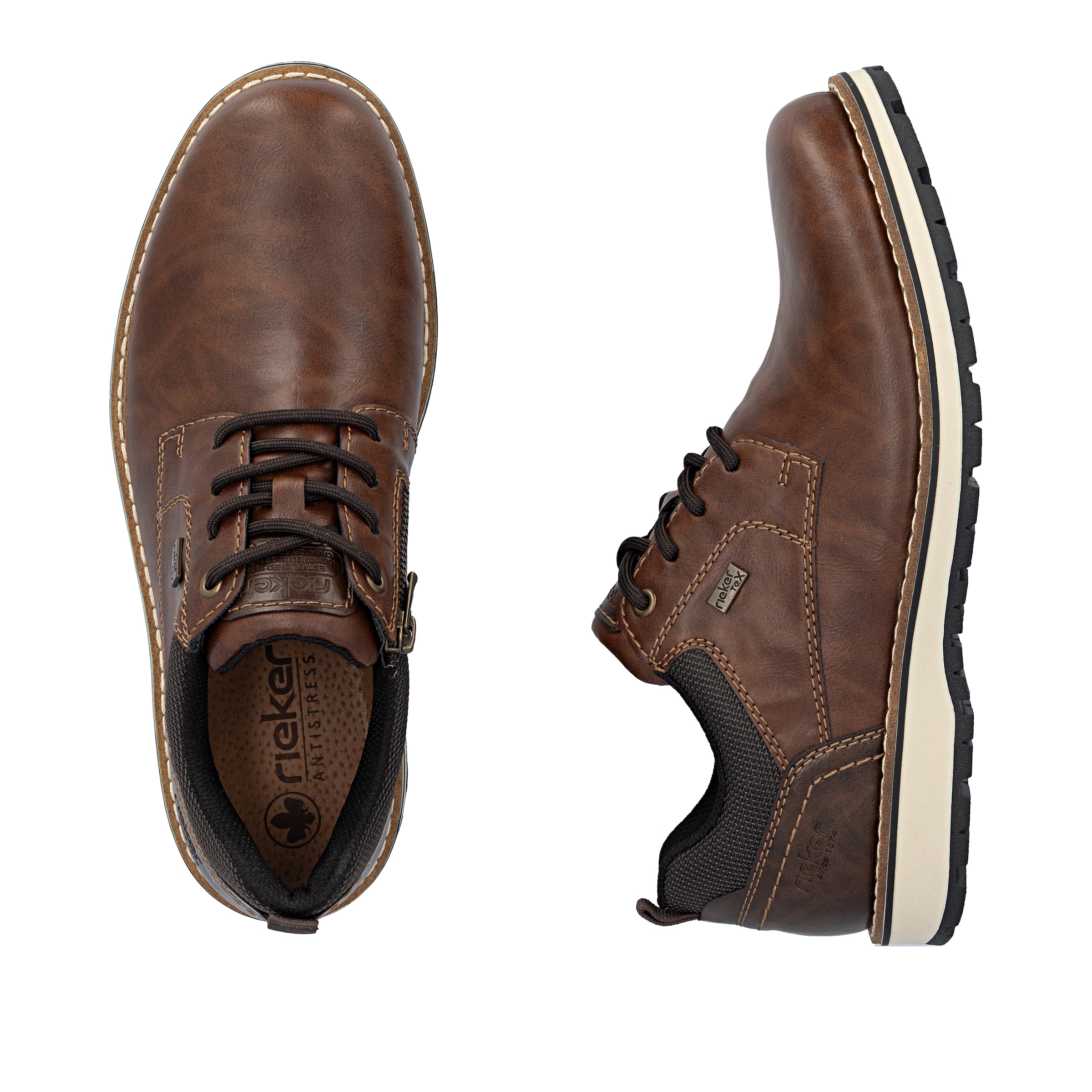 Rieker Chaussure à lacets  derby business, chaussure basse, sneaker casual avec fermeture éclair intérieure