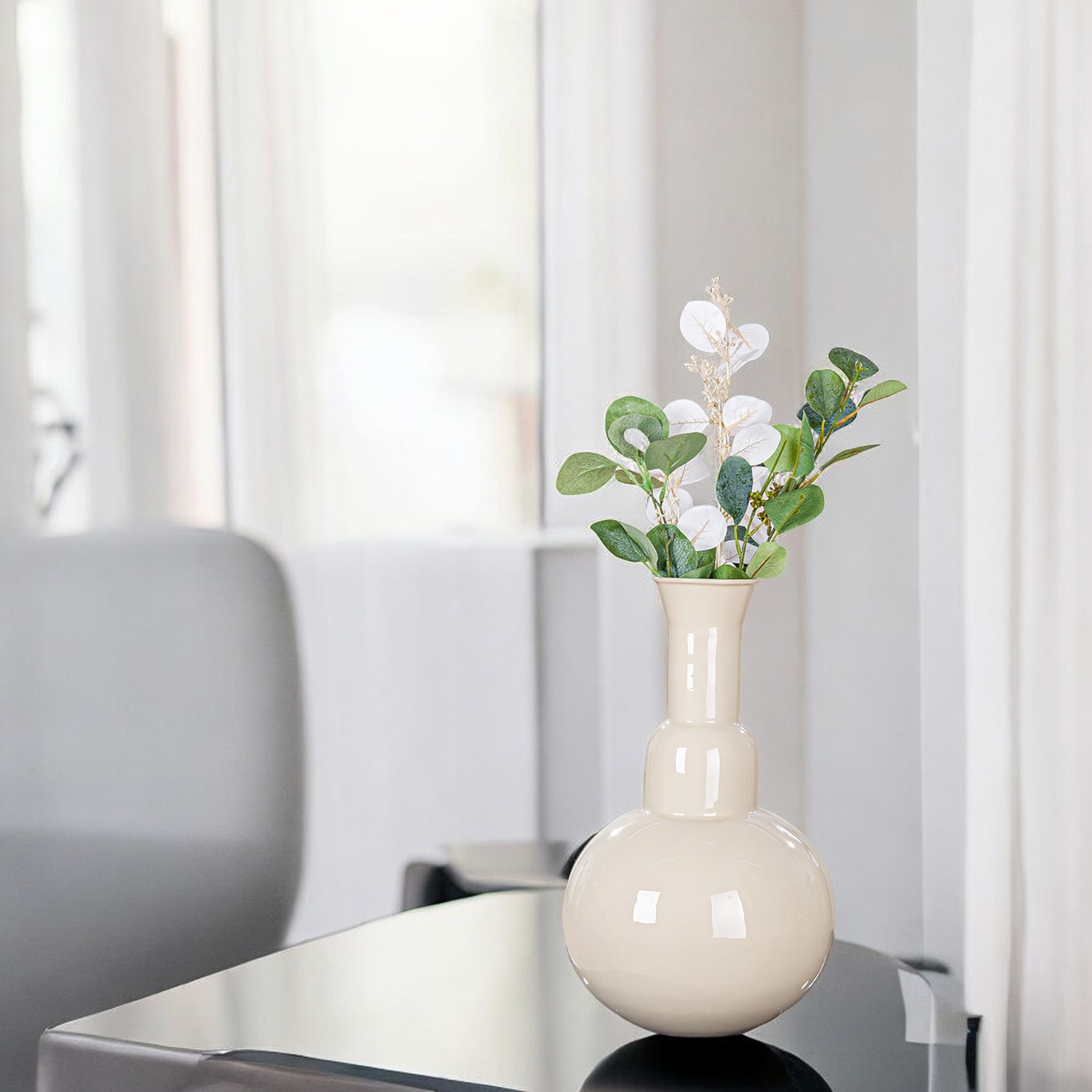 GILDE Vase de table »Vase Filu, creme H.36 cm«