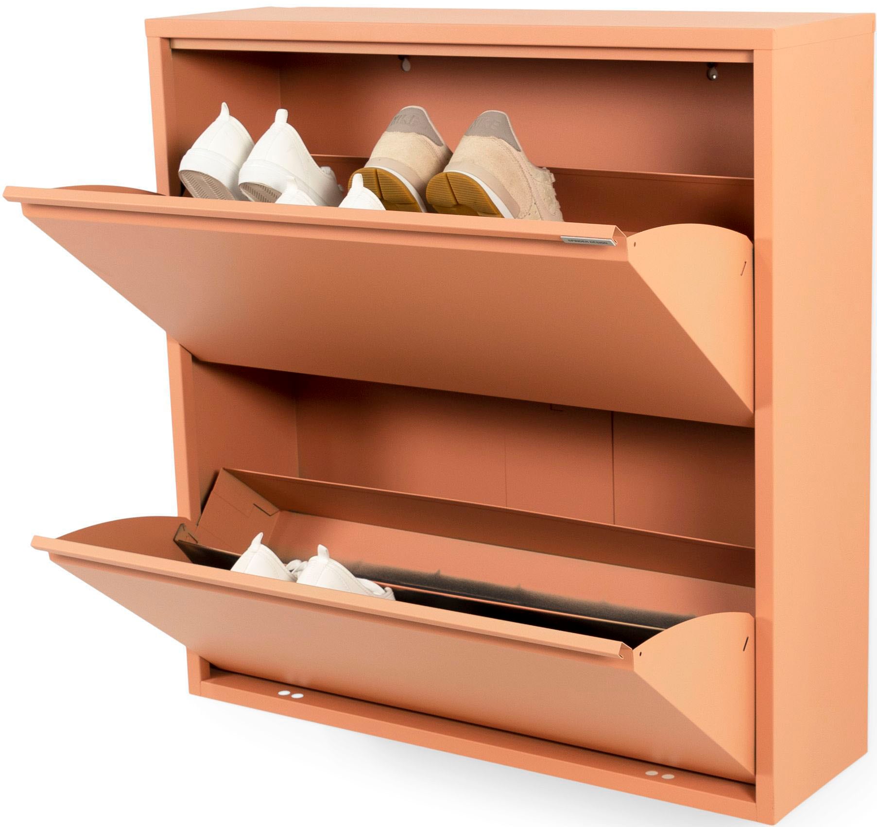 Spinder Design Armoire à chaussures »Billi Schuhklapper« Métal, largeur 75 cm, hauteur 77,5 cm, 2 volets