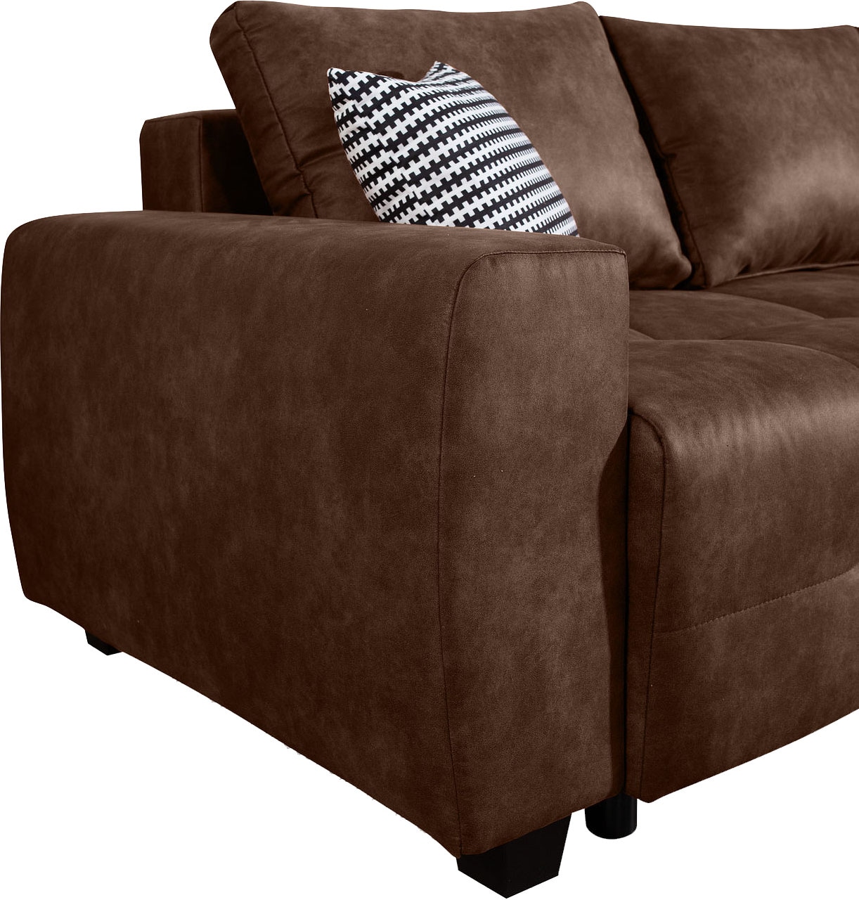 COLLECTION AB Canapé-lit »Bella, B: 241 cm, Liegefl. 142x194 cm« Bettfunktion, Bettkasten & 2 Zierkissen, Federkern