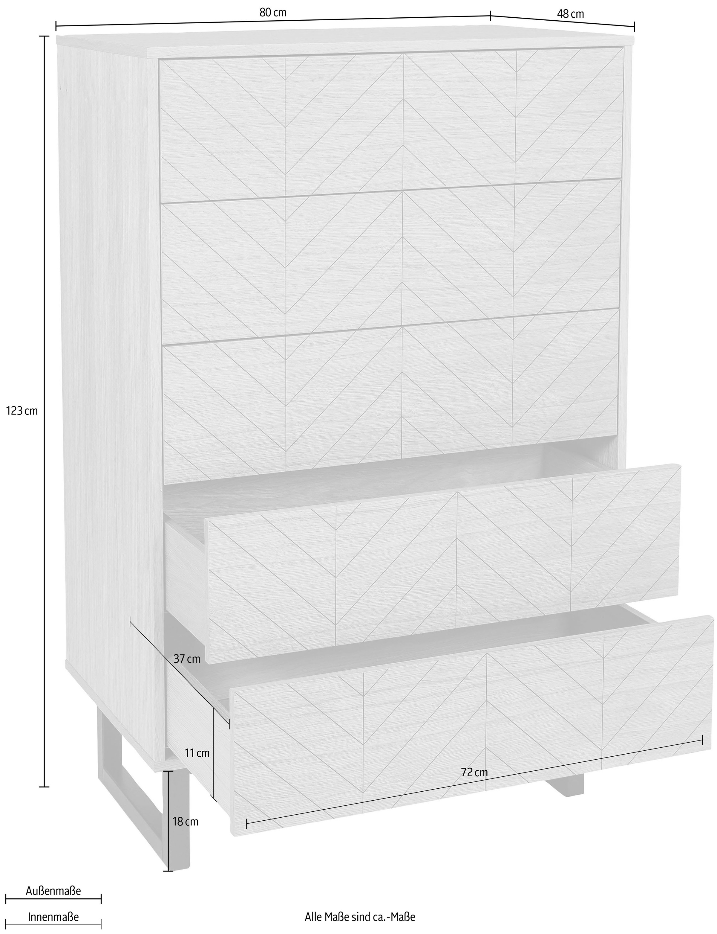 Woodman Commode im skandinavischen Design, mit besonderem Print, FSC®