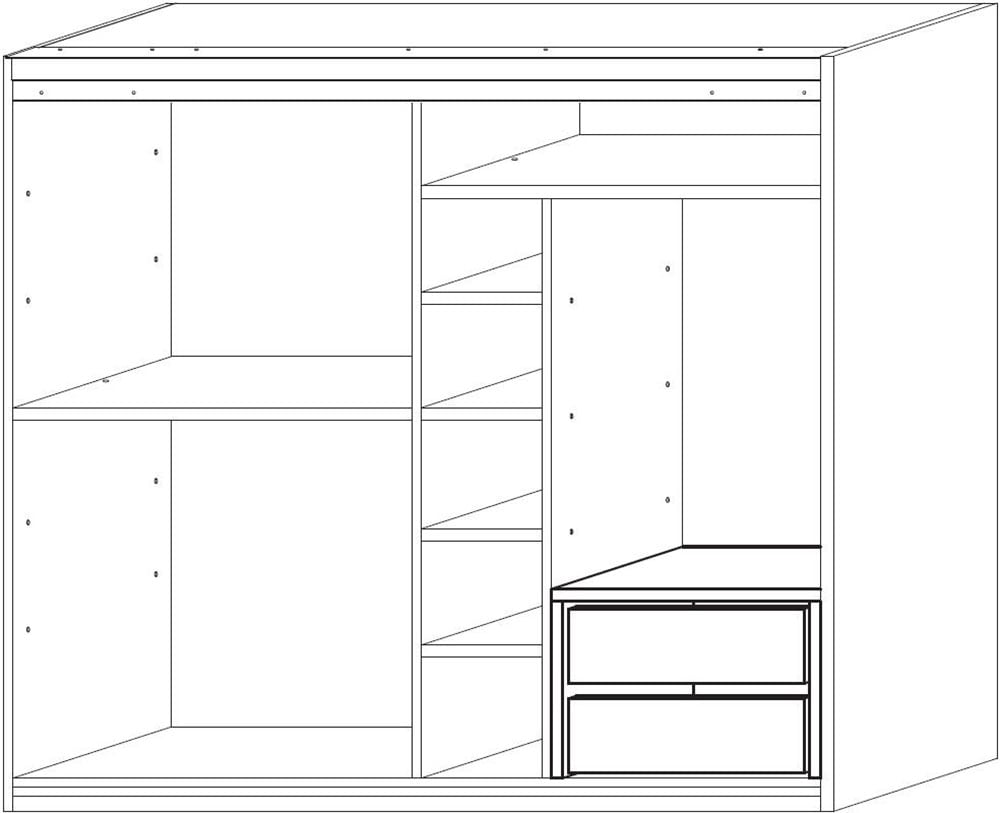 INOSIGN Compartimentage intérieur »Malmo Weiss, Zubehör Schwebetürenschrank, Breite 135 cm, Höhe 193 cm,« 4 Einlegeböden B=43cm, 1 SK-Einsatz B=90 cm, 1 Kleiderstange B=90cm
