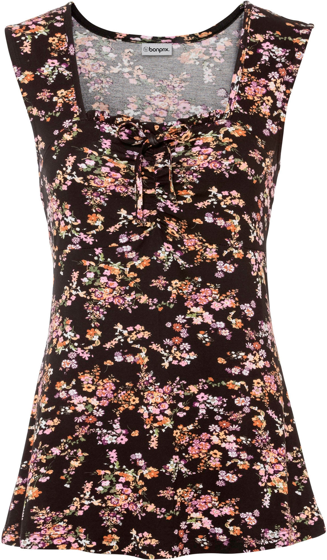 bonprix Haut de chemise »Top aus Viskose-Mix« ärmelloses Design, figurbetonte Passform, femininer Stil