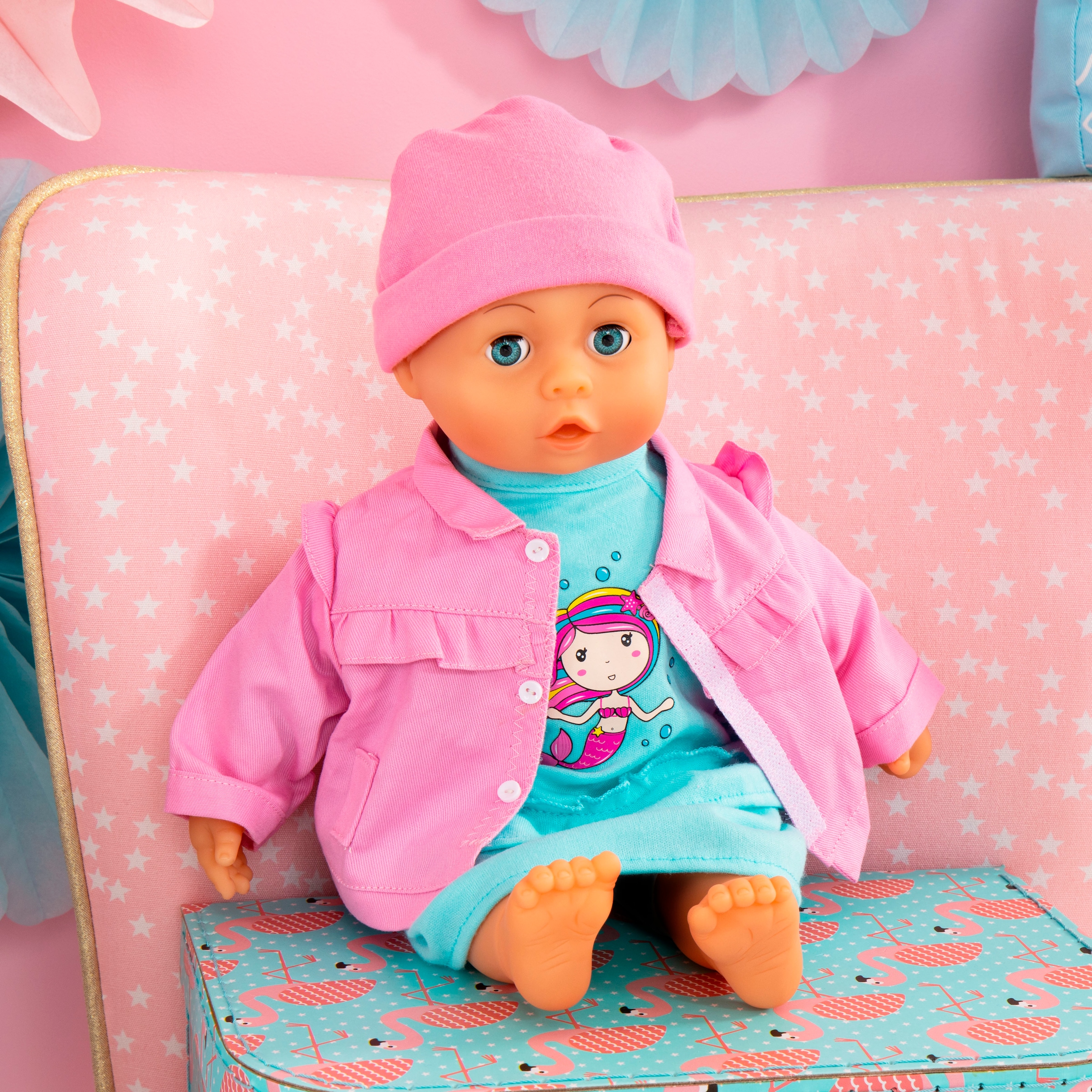 Bayer Vêtements de poupées »Kleid/Jacke bl. 38 cm«