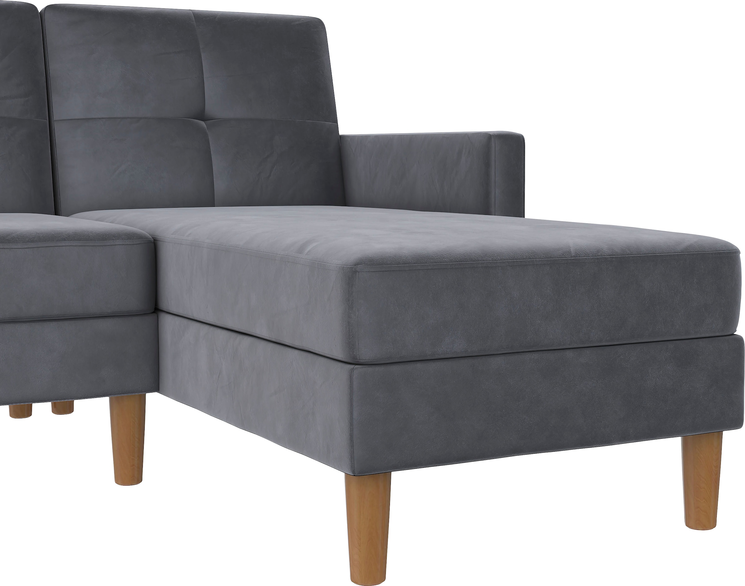 Dorel Home Ecksofa »Lilly, L-Form,« mit Bett-Funktion, Recamiere beidseitig montierbar, Sitzhöhe 43 cm