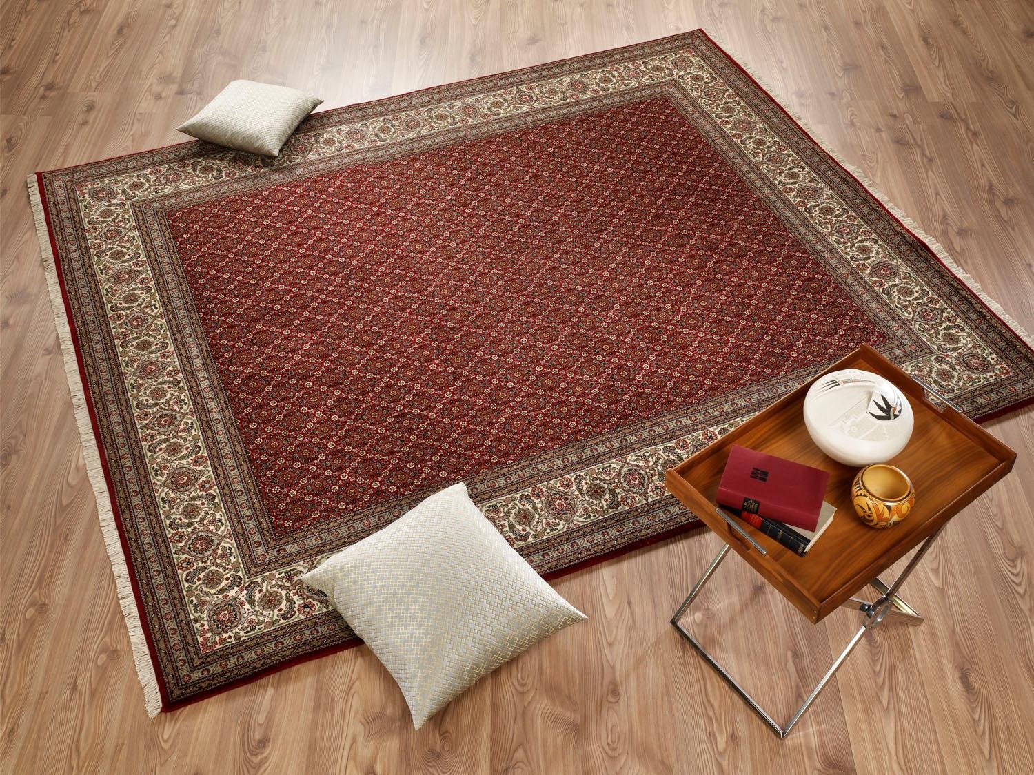 OCI DIE TEPPICHMARKE Orientteppich »CAVARI HERATI« rechteckig 4 mm Höhe handgeknüpft, mit Fransen, Wolle mit Seide, Wohnzimmer