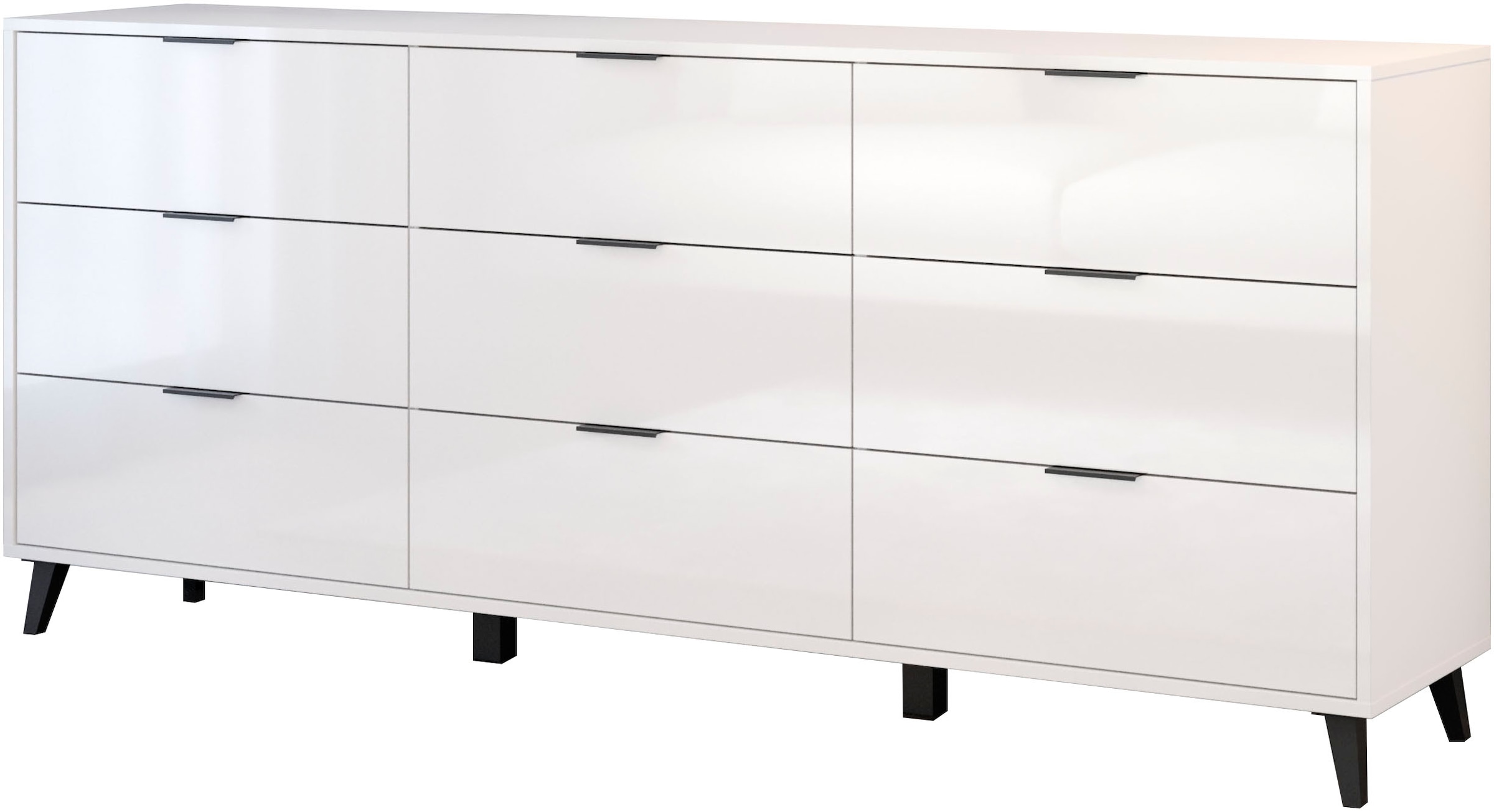 GOODproduct Buffet »Oslo, B/H/T: 180/76/39,5 cm« 9 tiroirs, poignées noires en métal, beaucoup d'espace de rangement