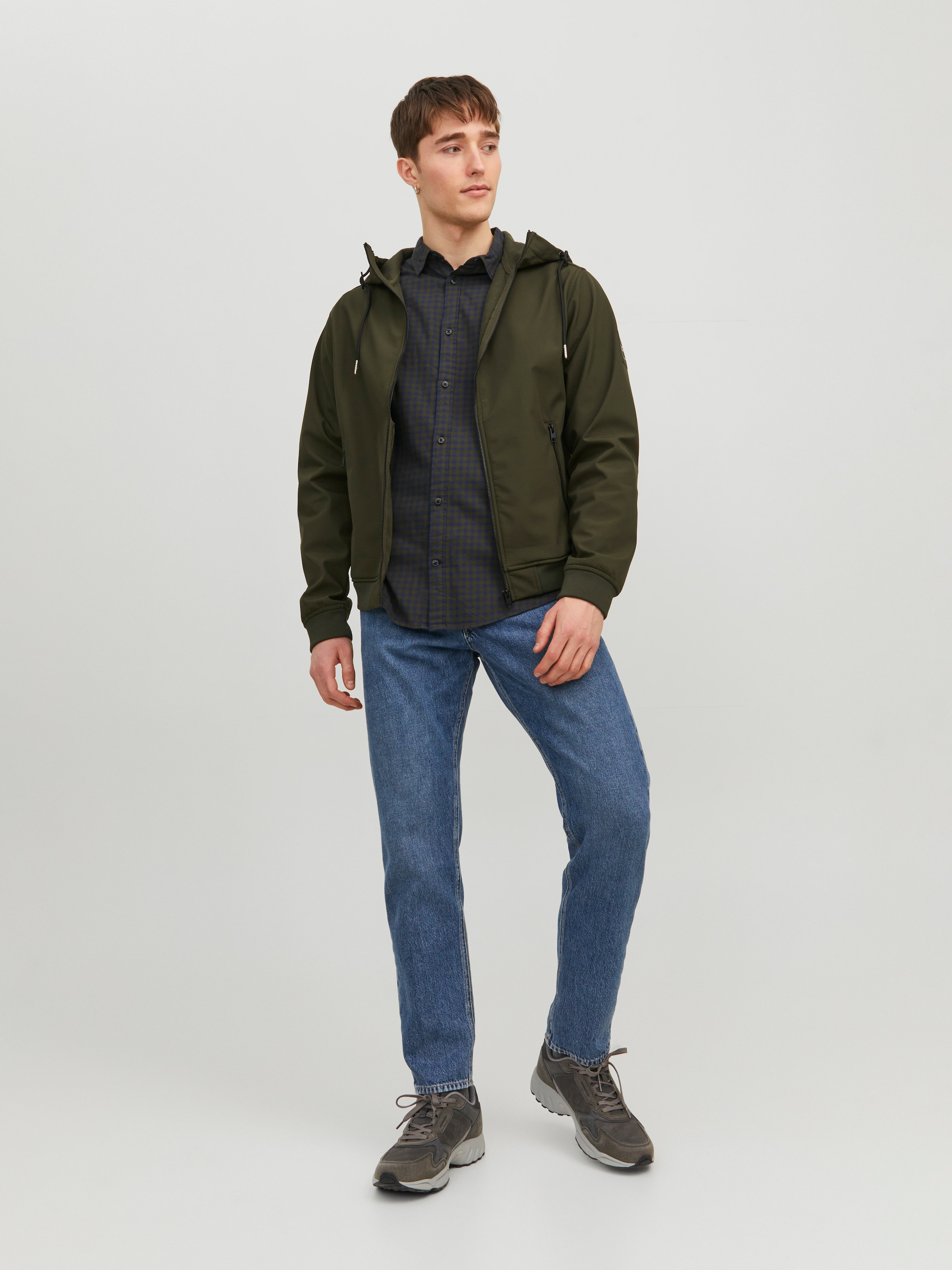 Jack & Jones Veste softshell »JJEBASIC mit wasserabweisender Funktion« mit Kapuze mit Kordelzug