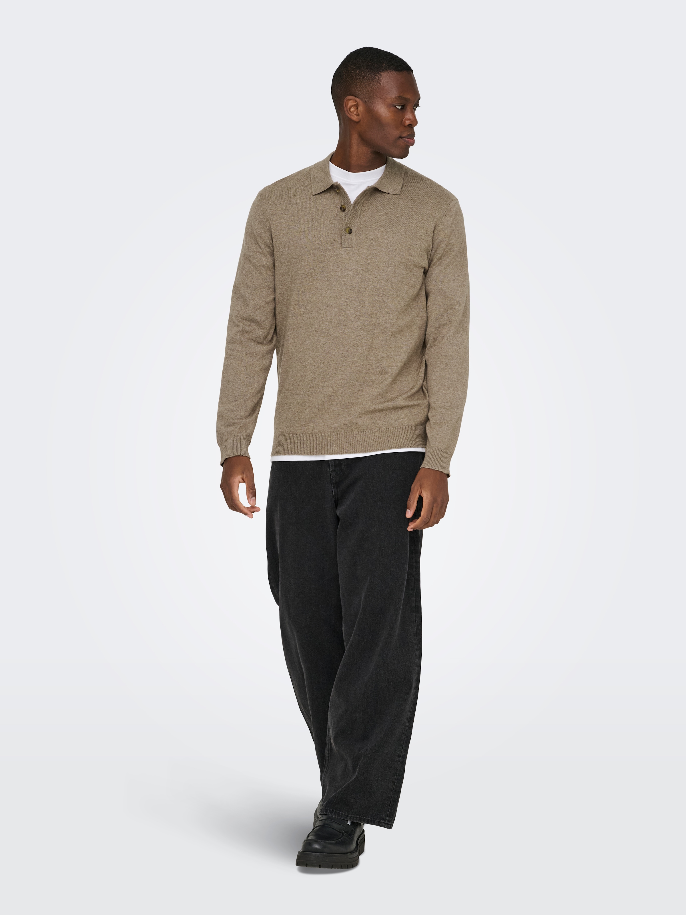 ONLY & SONS Pull à col polo »ONSLOUI REG 12 LS MEL POLO KNIT«