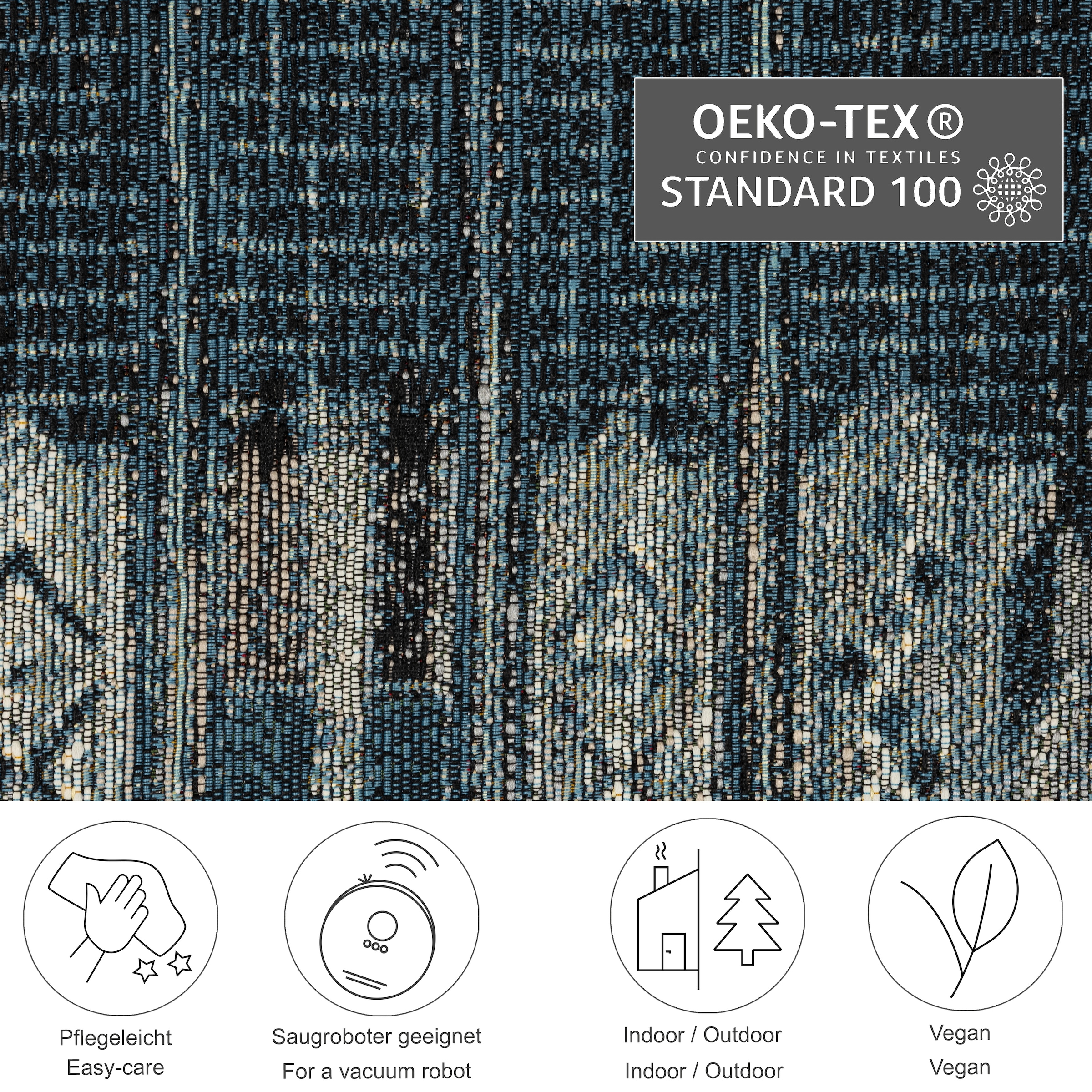 Gino Falcone Tapis »Outdoor-Africa 38« Rectangulaire 5 mm Höhe Flachgewebe, Ethno Style, In- und Outdoor geeignet