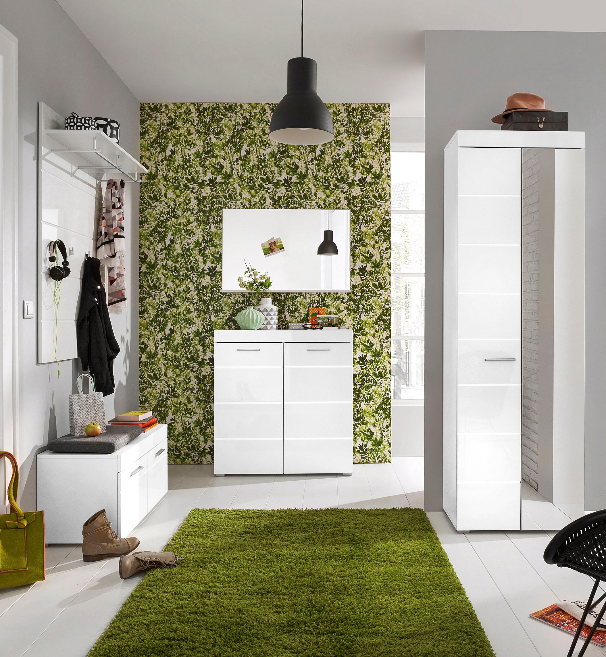 Home affaire Garderobenschrank »Avena« Flurschrank mit Spiegeltür -  (B/T/H) 80/12/72 cm