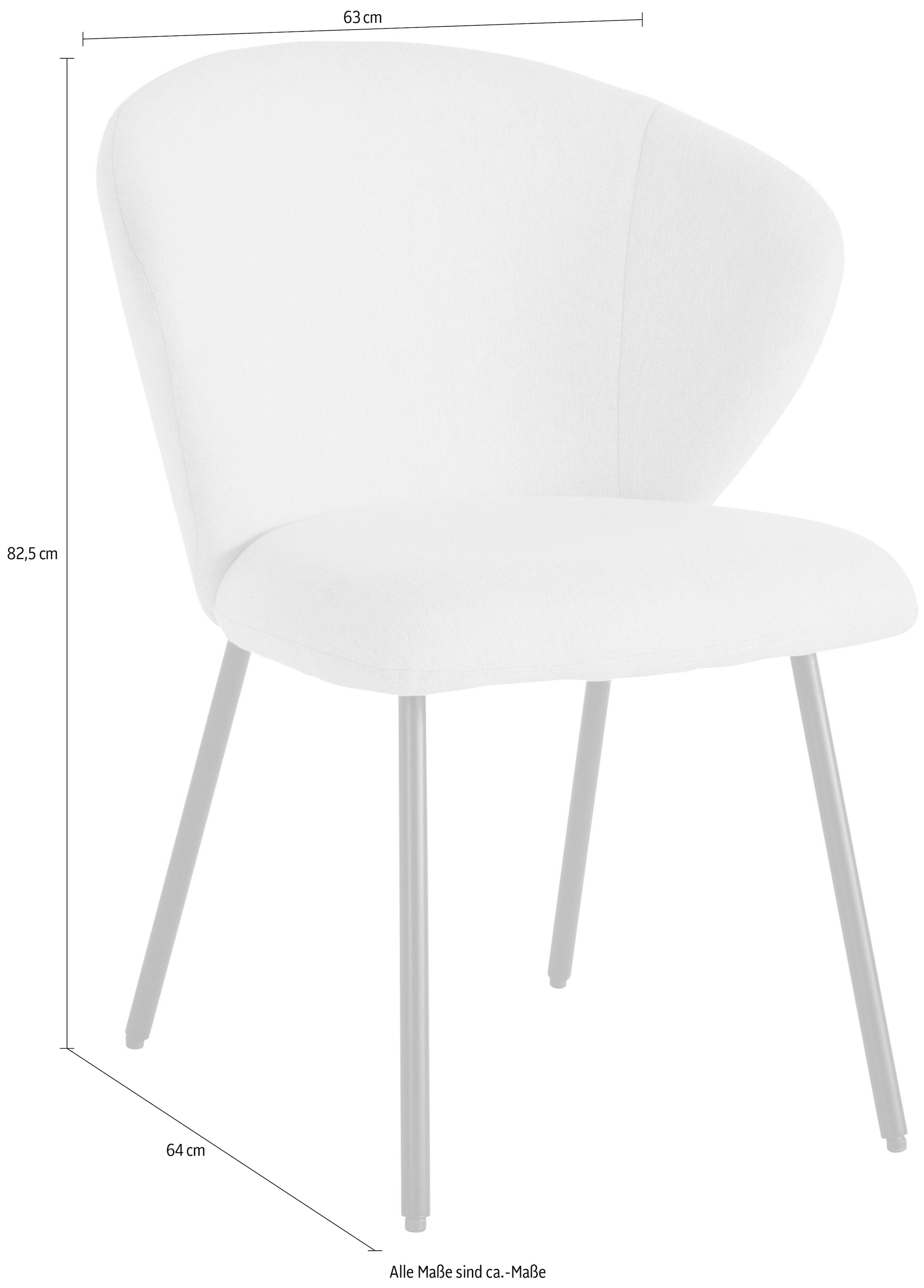 LeGer Home by Lena Gercke Chaise de salle à manger »Galilea« (Ensemble) 2 cuismit elegantem Strukturstoffbezug und stabilem Metallfuss