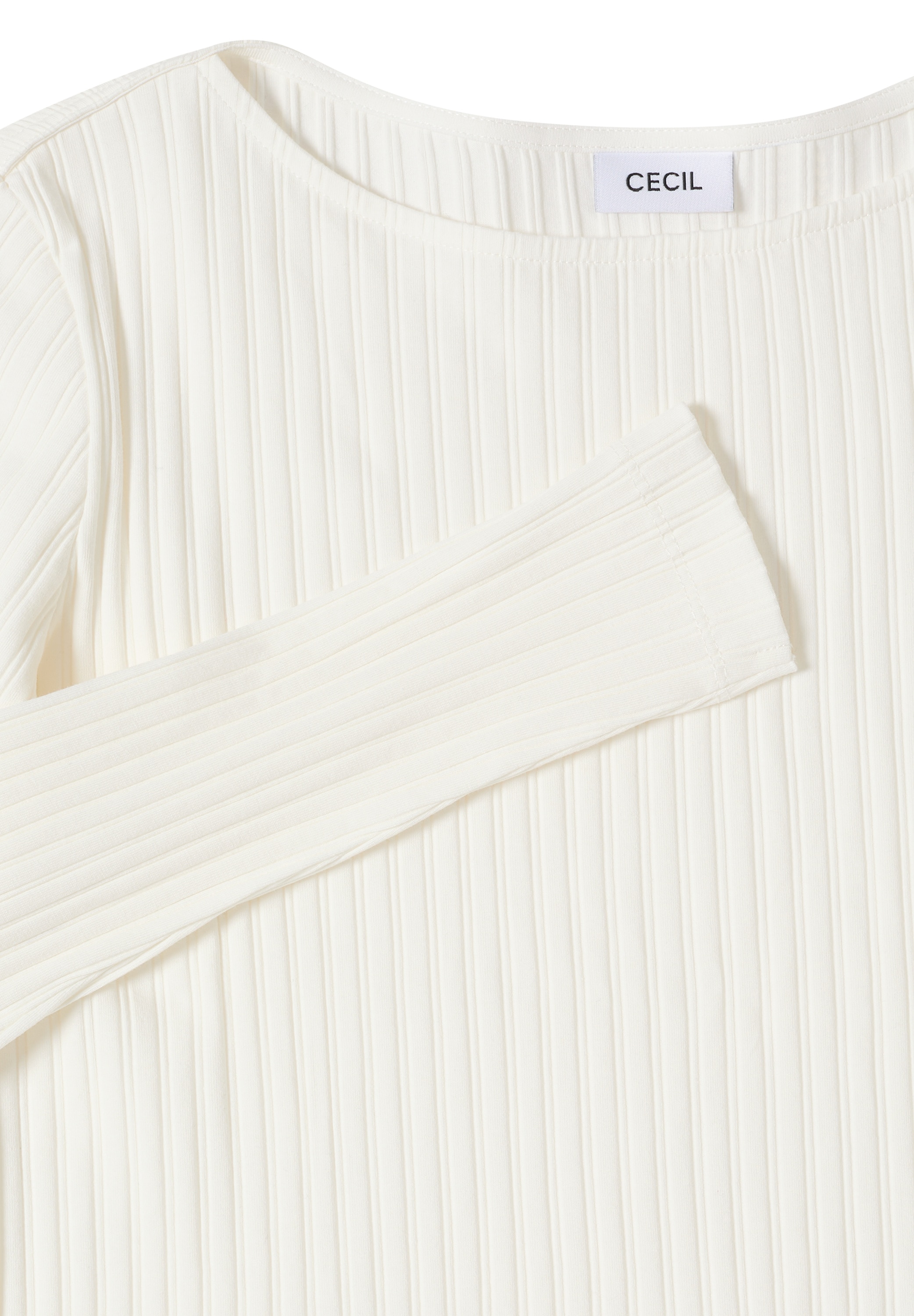 Cecil T-shirt à manches longues mit Ripp-Struktur