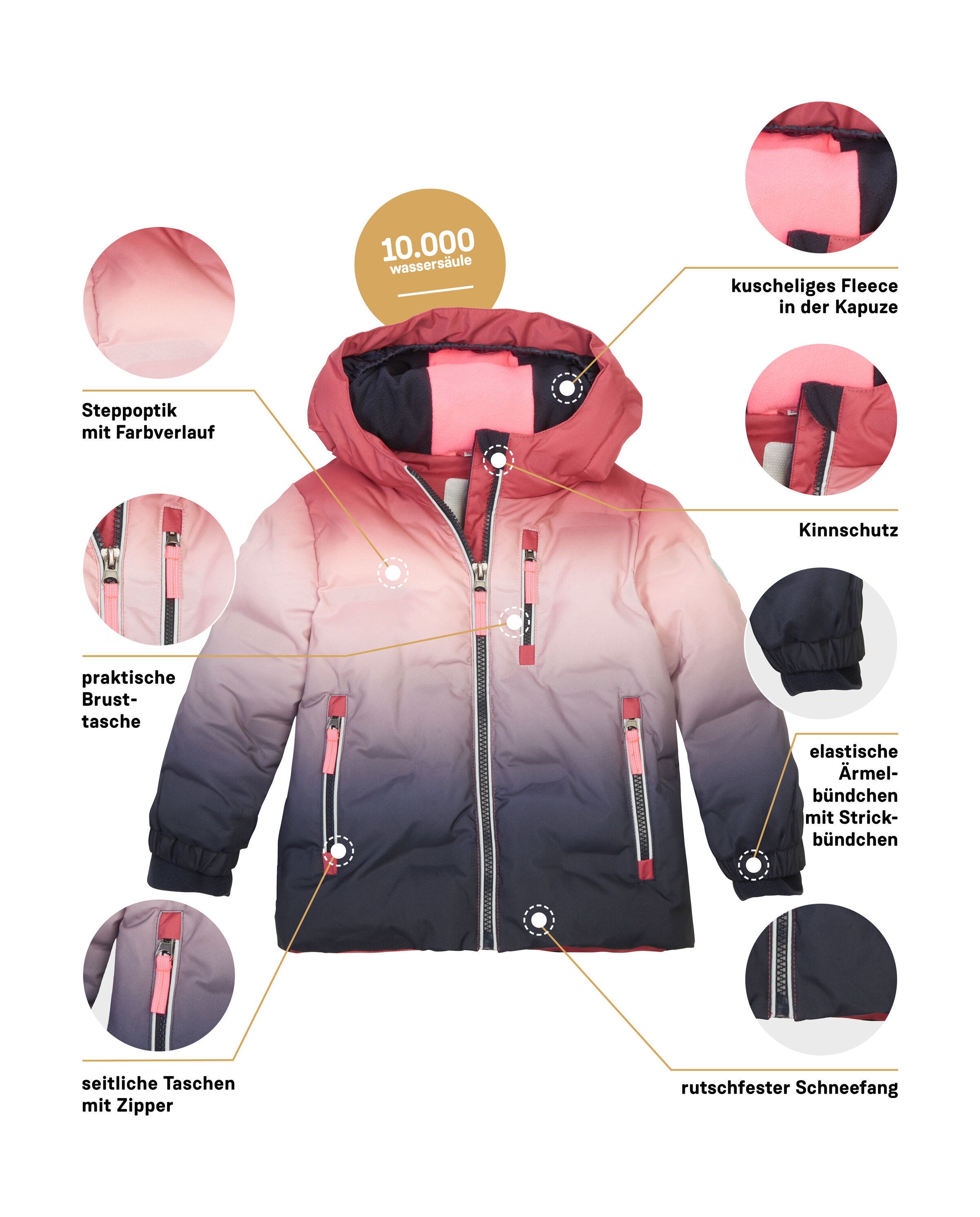 first instinct by killtec Steppjacke »FISW 39 MNS QLTD JCKT« Winddichte, wasserabweisende Kinderjacke mit Fleece und Schneefang