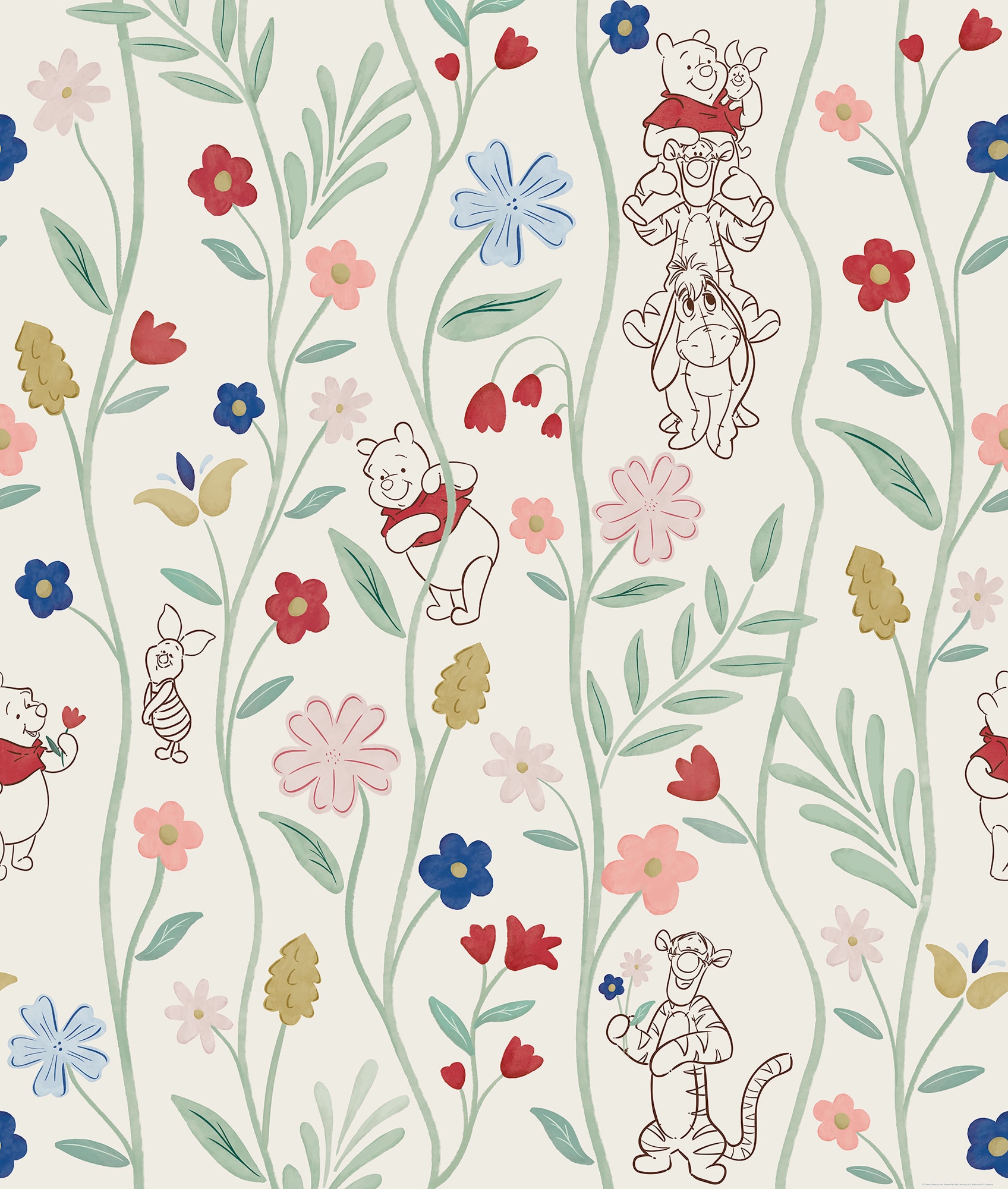 Komar Vliestapete »Disney Winnie the Pooh Blossom Friends« bedruckt glatt Rolle mit 212 x 250 cm