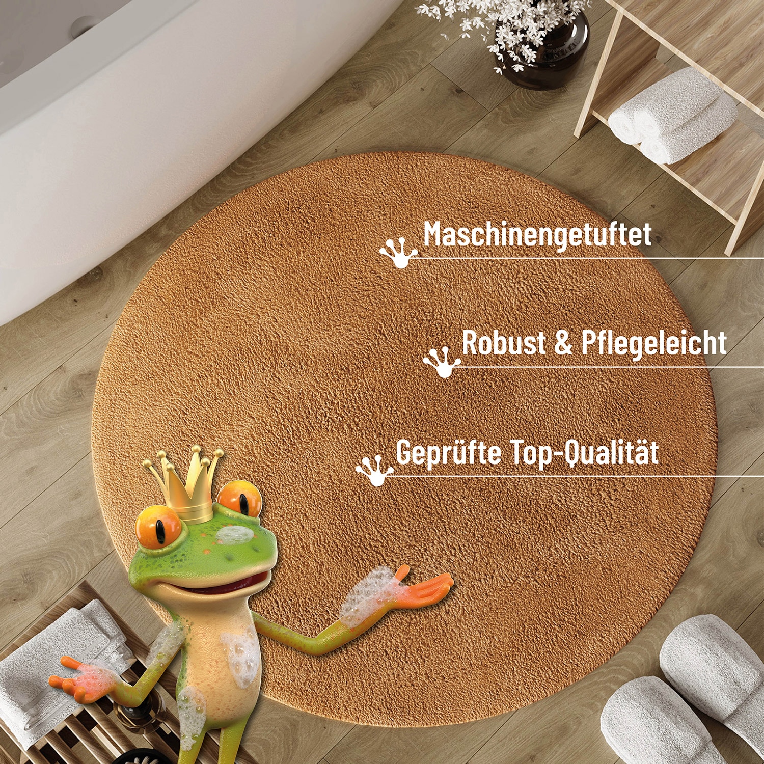 Wecon home Basics Badematte »Erik« Höhe 20 mm waschbar, rutschfest, sehr weich, strapazierfähig, pflegeleicht