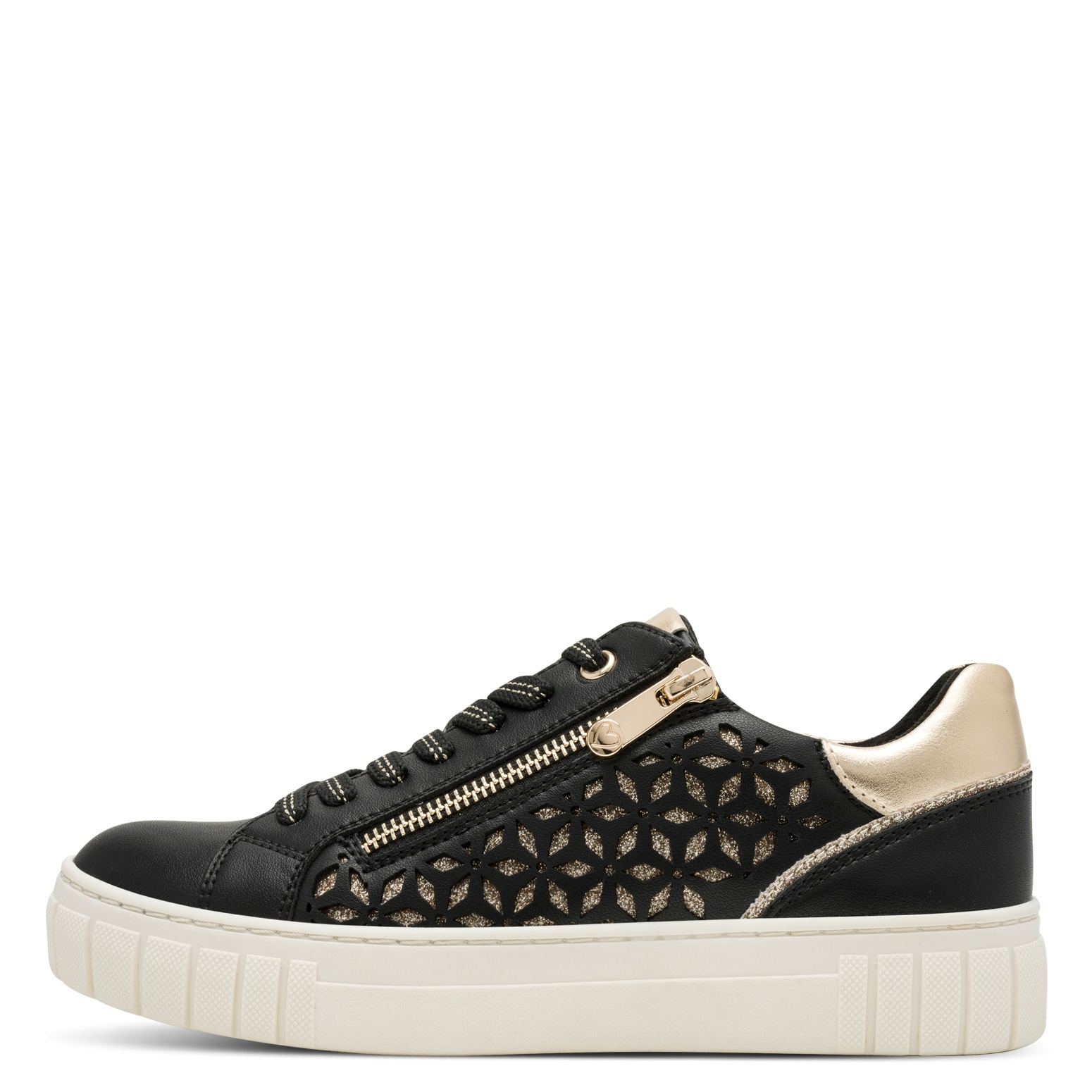 MARCO TOZZI Baskets à plateforme  chaussure de loisir, chaussure basse, chaussure à lacets avec motif perforé sous-jacent