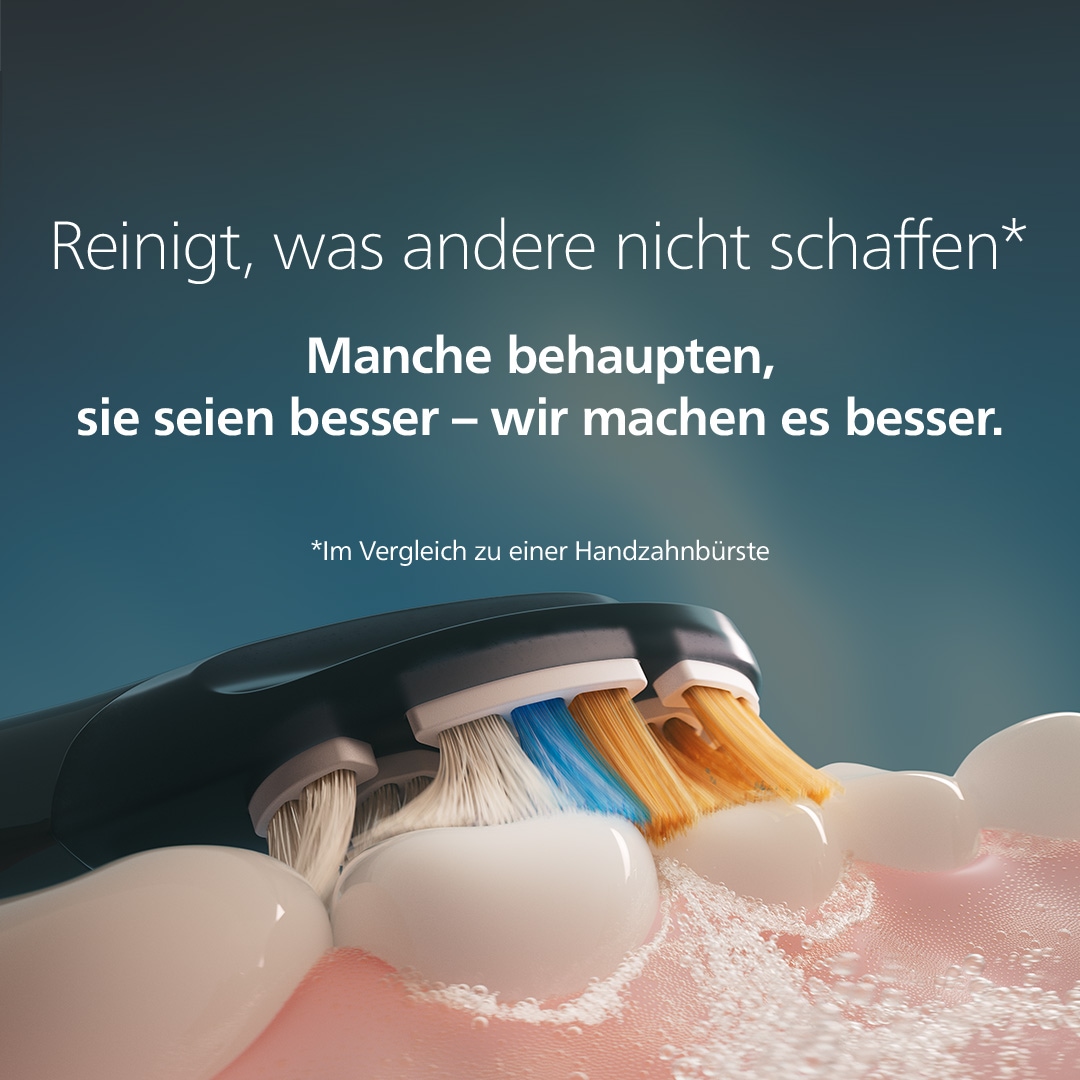 Philips Sonicare Elektrische Zahnbürste »Series 6100 HX7400/01« 1 Stk. Aufsteckbürsten mit visueller Andruckkontrolle, 5 Putzeinstellungen, inkl. Ladegerät