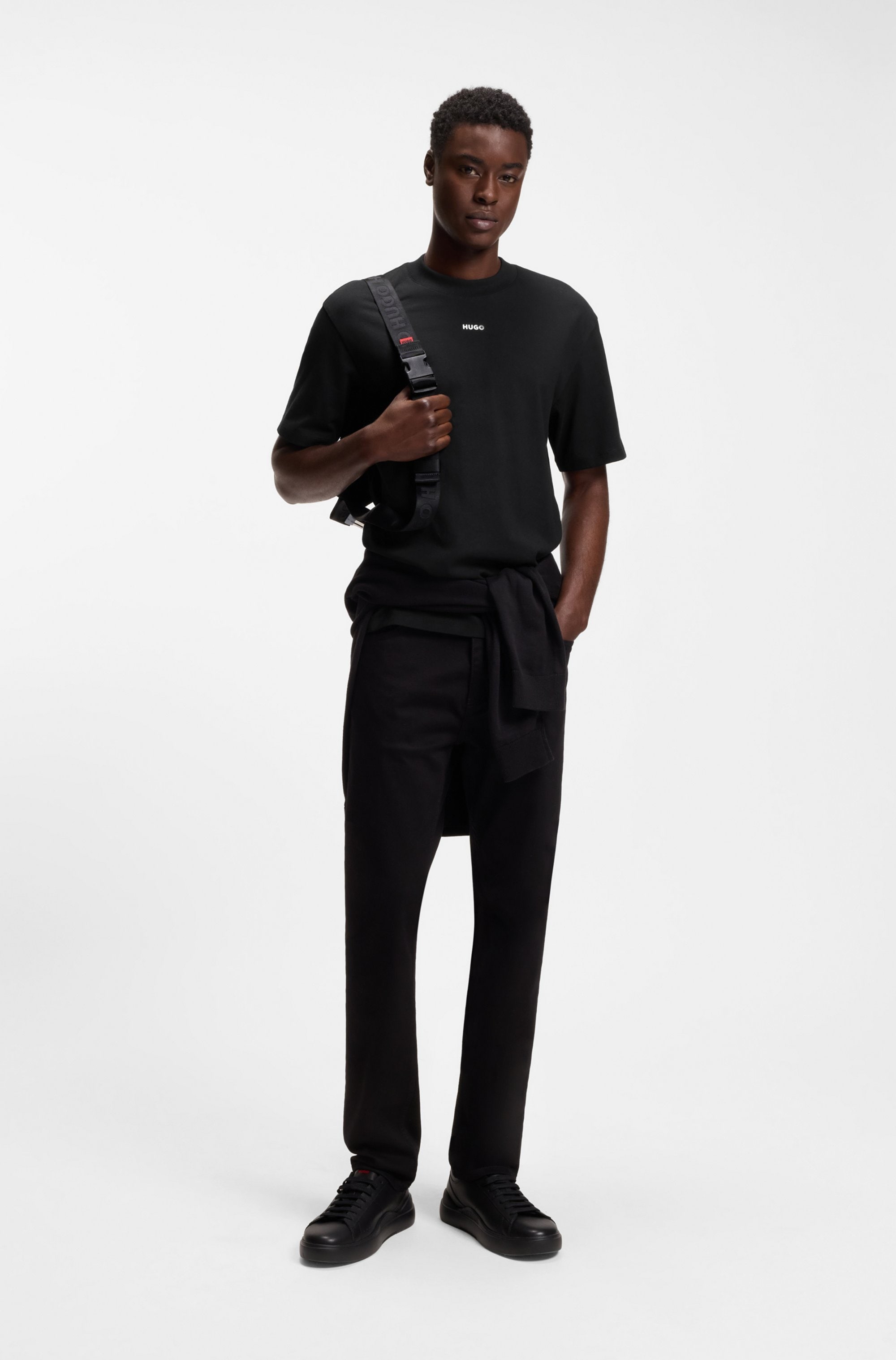 HUGO T-shirt Rundhalsausschnitt, Relaxed Fit, Logo-Print