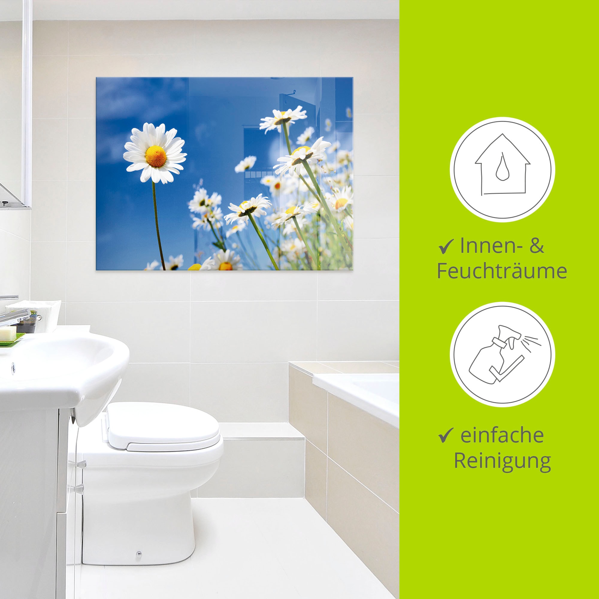 Artland Tableau en verre »Gänseblümchen« 1 cuis tlg. in verschiedenen Grössen