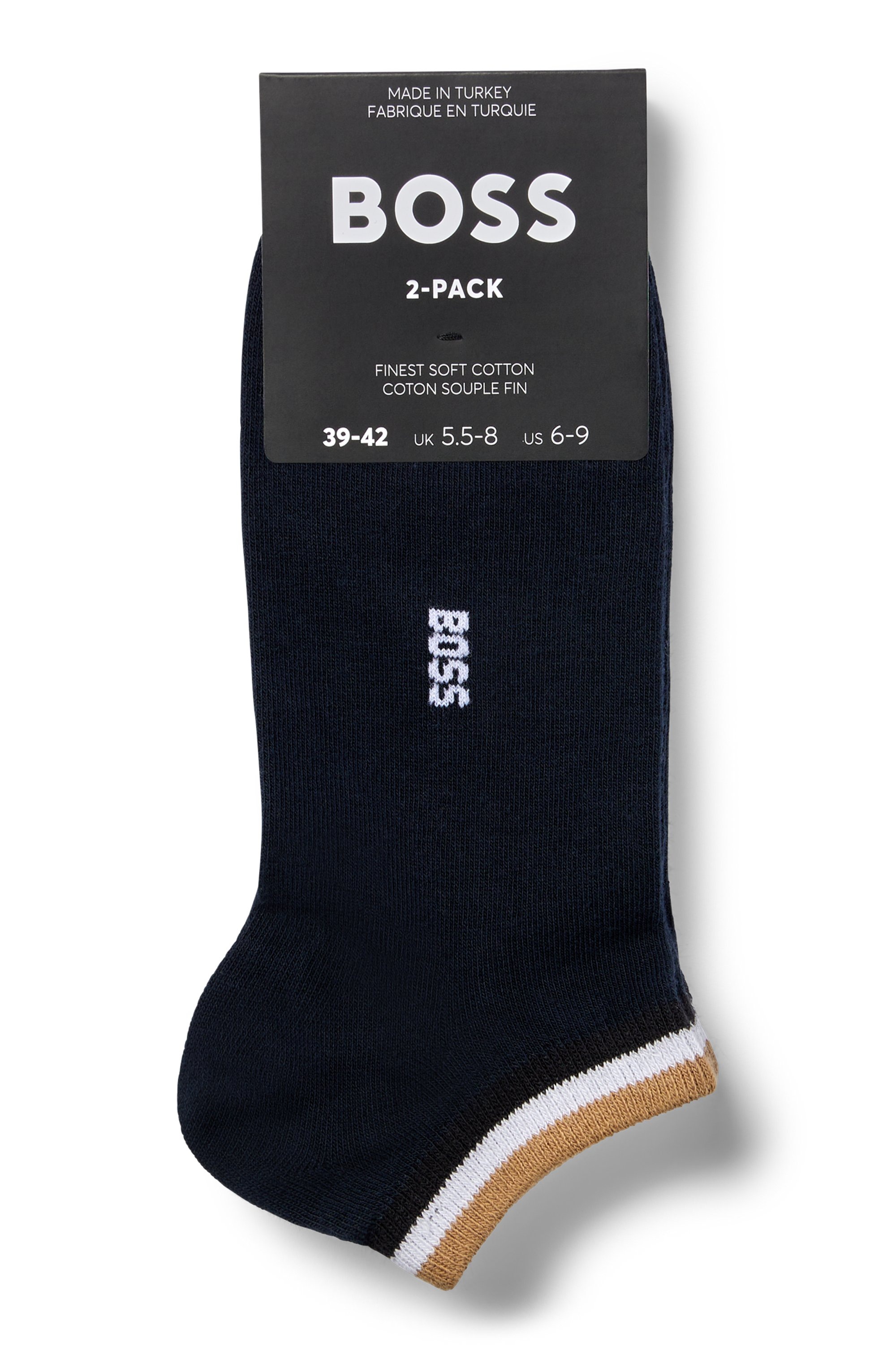 BOSS Sneakersocken »2P AS Uni stripe CC« Packung, 2er,  mit geringeltem Abschluss
