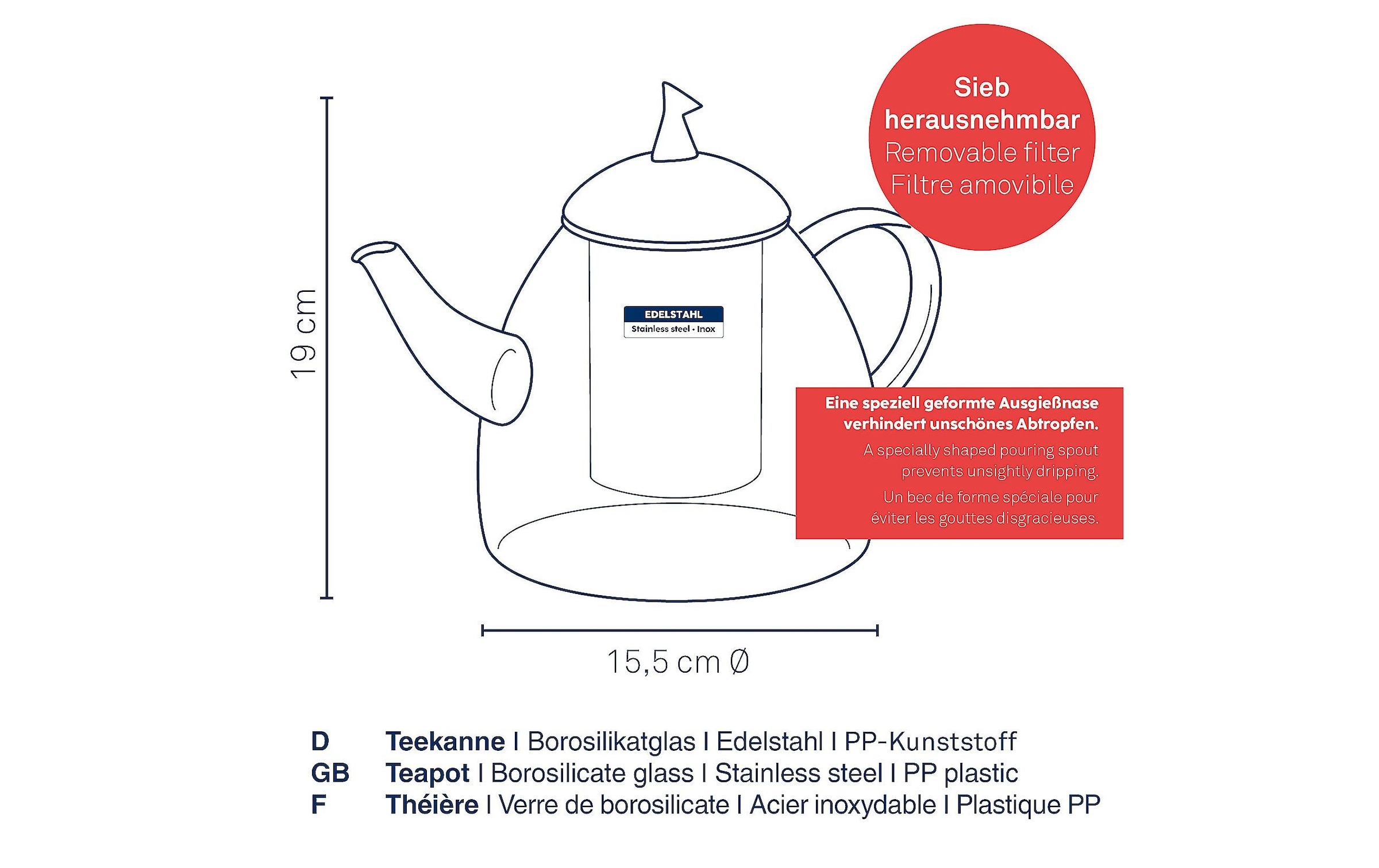 kela Teekanne »Aurora 1,8 Liter« 1,8 l