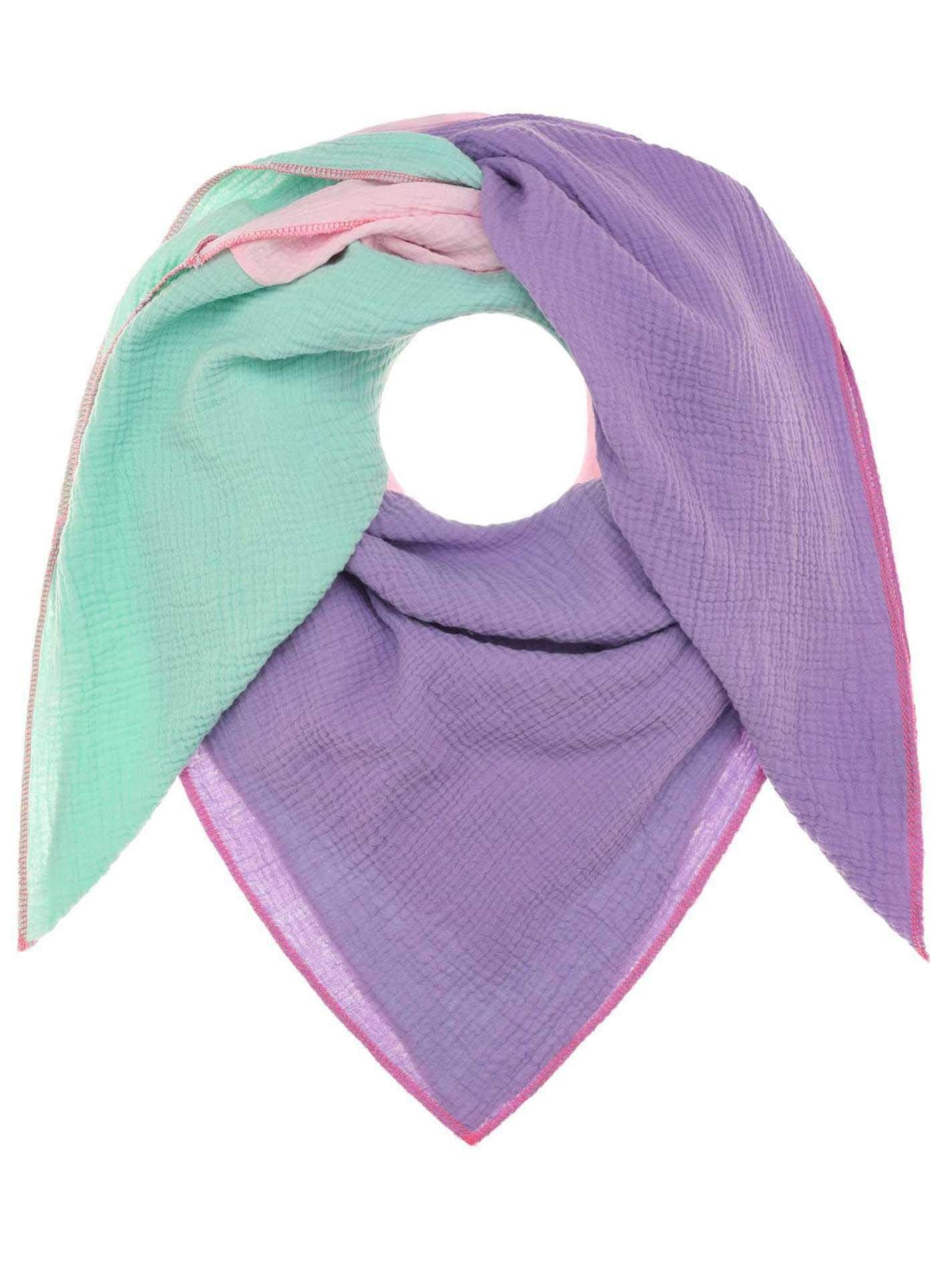 Zwillingsherz Foulard triangulaire »Viereck "Blockstreifen"« farbenfroh, Colour Block, angenehmes Tragegefühl