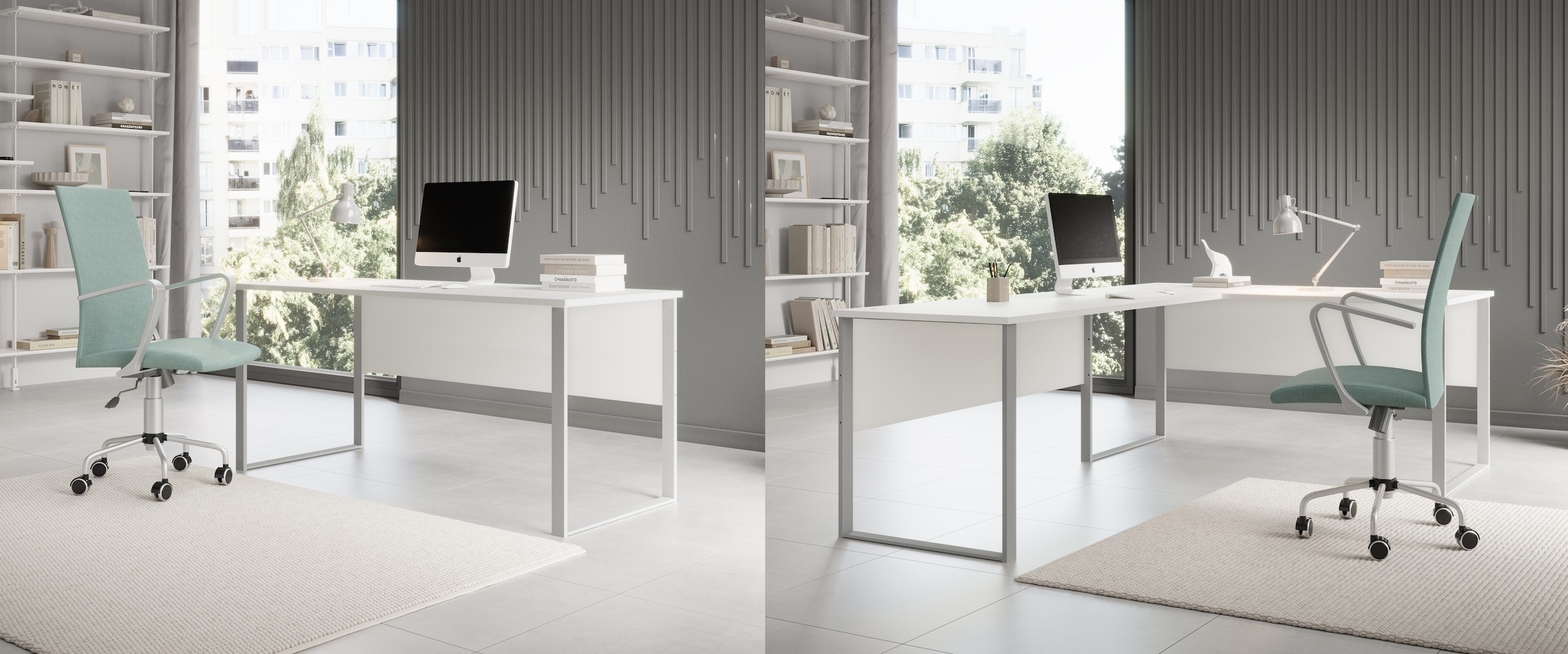 BEGA OFFICE Bureau d'angle »Amanda« 1 cuis tlg. Winkelschreibtisch rechts links montierbar