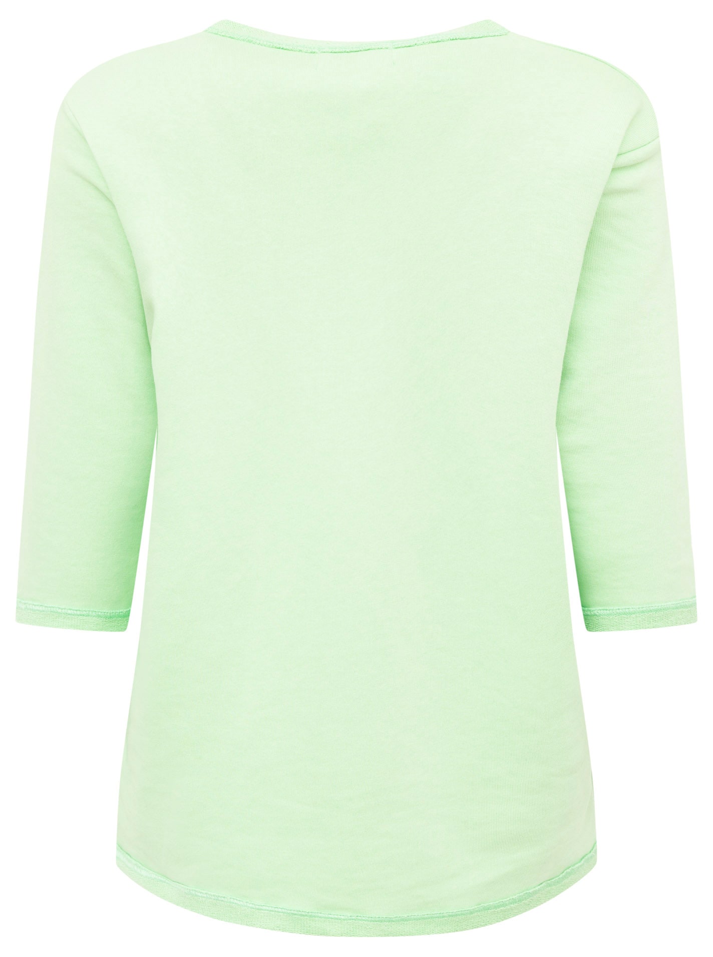 Zwillingsherz T-shirt à manches 3/4 »"Moin"« mit Moin Stickerei und Anker, ausgefranste Kanten