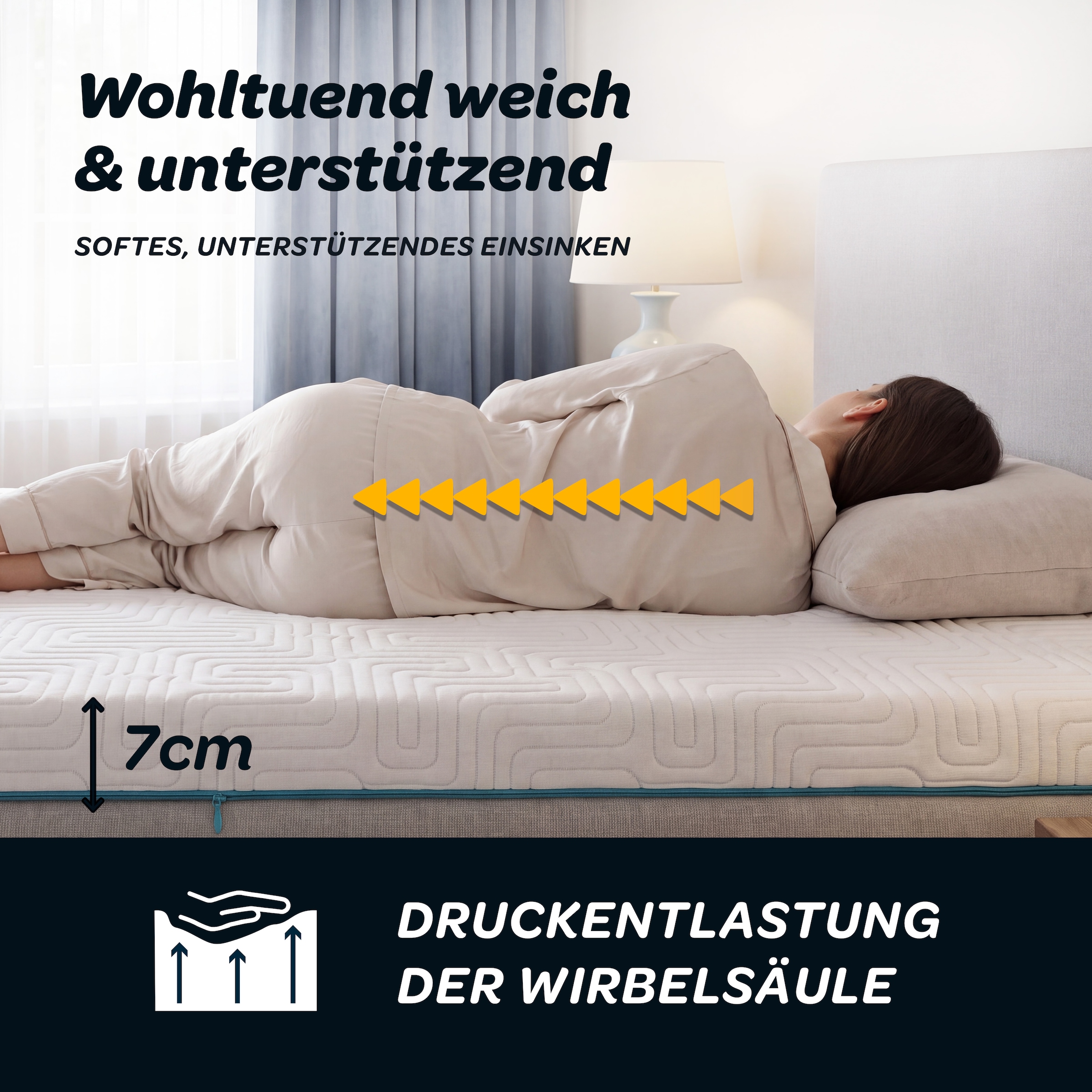 Dunlopillo Topper »Balance, Gelschaumtopper 90x200 & 140x200 cm und weitere Grössen« punktgenaue Körperanpassung, unterstützt ergonomische Liegeposition