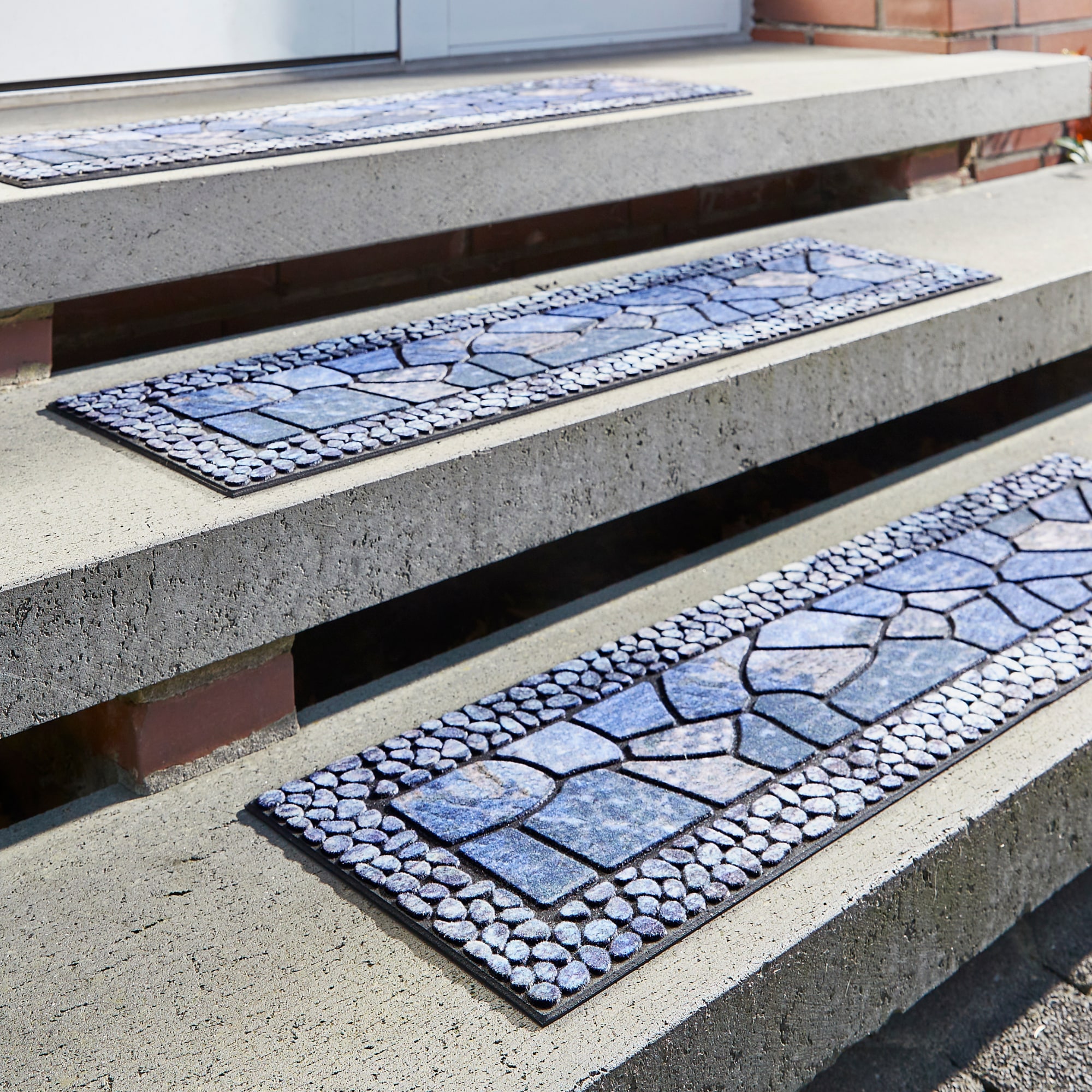 Andiamo Stufenmatte »Outdoor, 2er Set« rechteckig 6 mm Höhe Outdoor-Stufenmatten, Stein Motiv, Gartenbereich, Aussenbereich