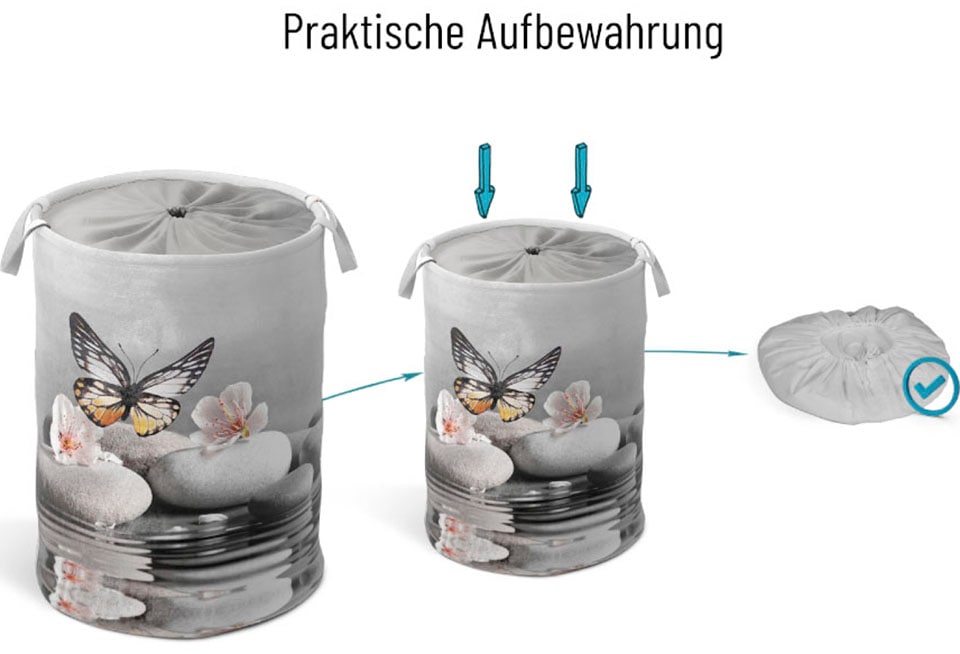 Sanilo Wäschekorb »Vanesa« kräftige Farben, samtweiche Oberfläche, mit Deckel