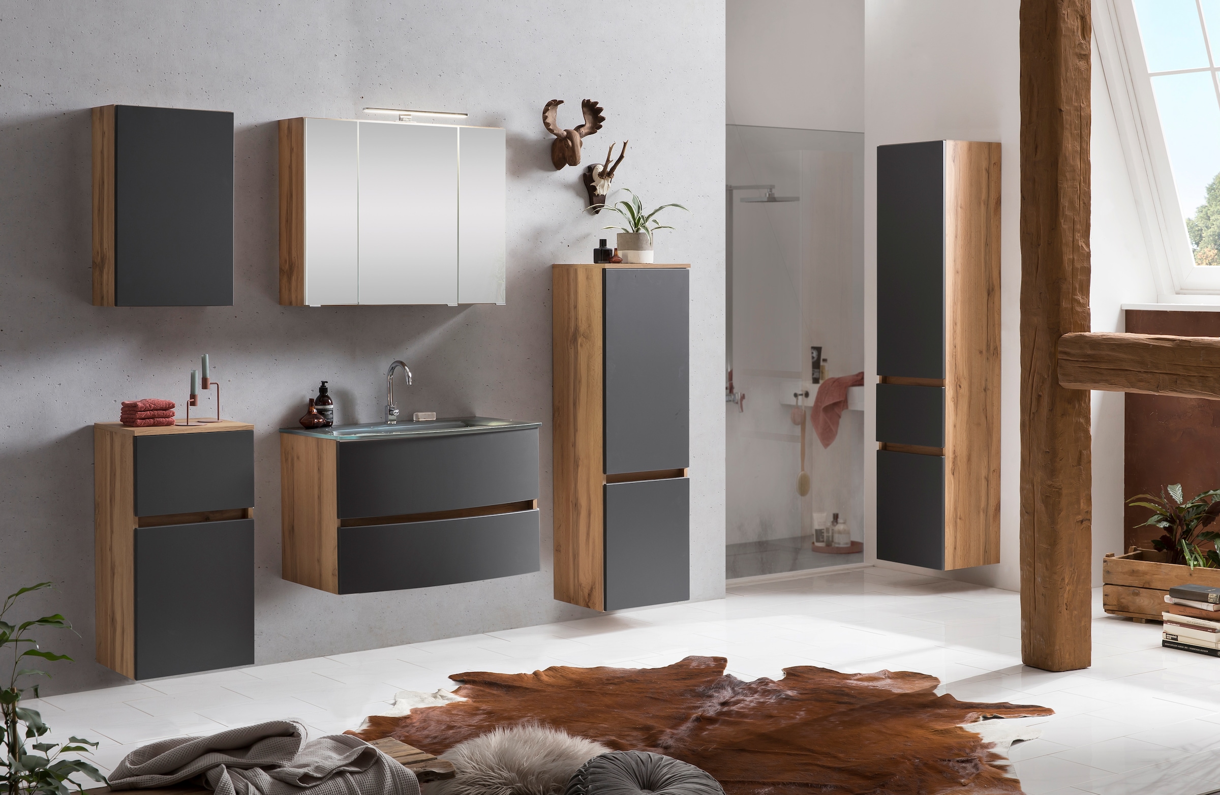 welltime Midischrank »Kaunas« 40 cm breit, Soft-Close-Funktion