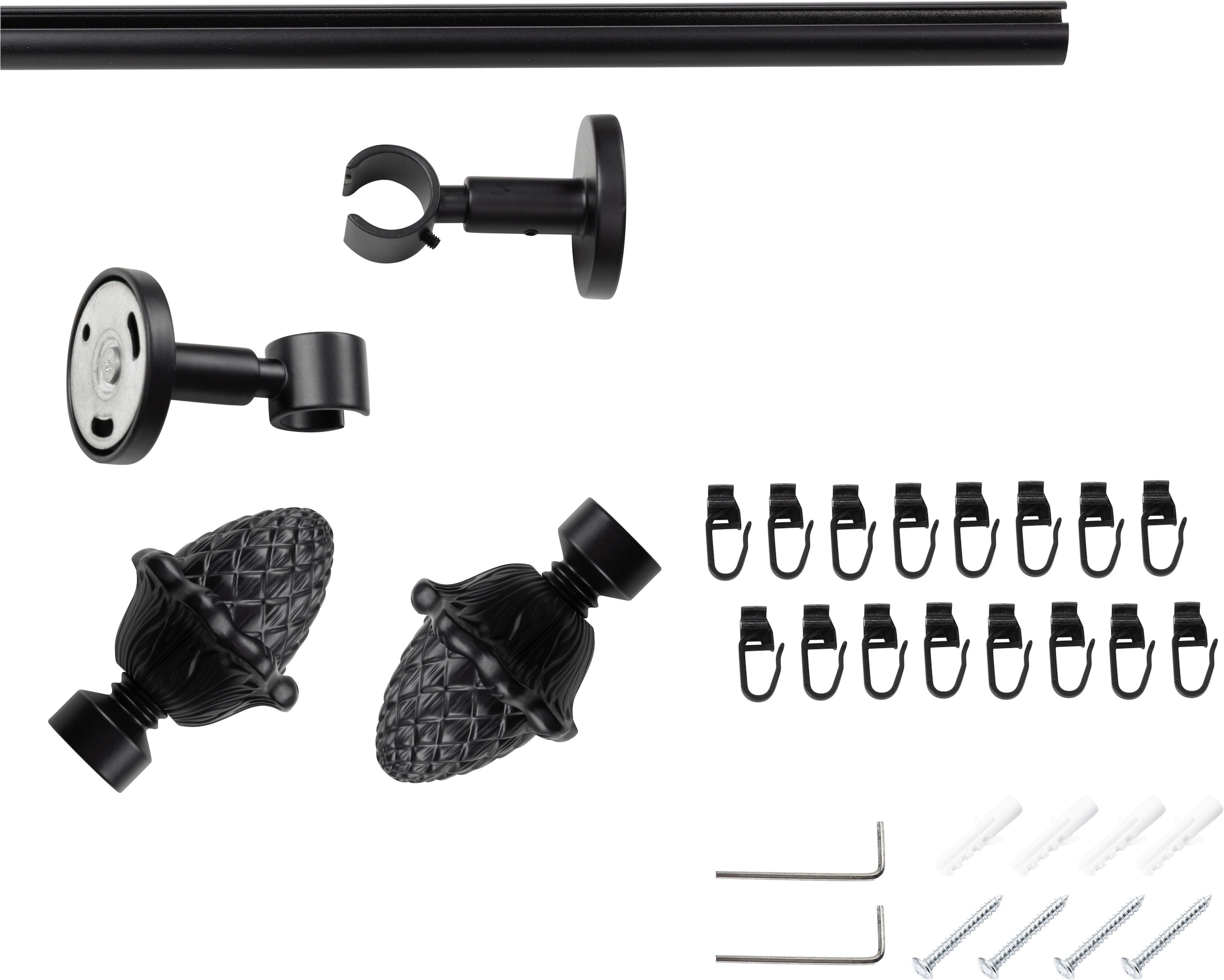 SN DECO GROUP »Gardinenstange Innenlauf Nantes, 1-läufig, Fixmass, verschraubt« Ø 19 mm Fixmass;kürzbar