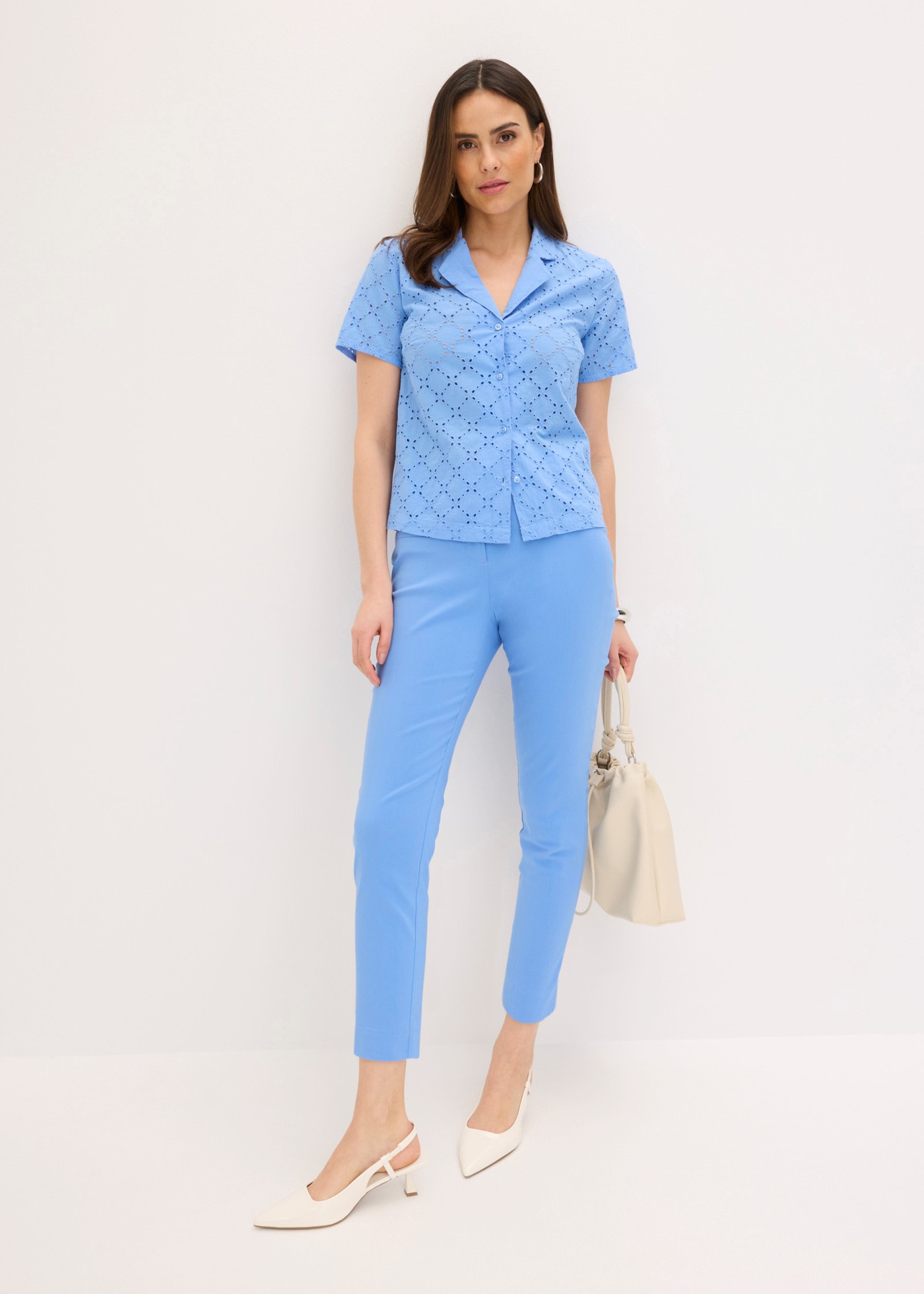 bonprix Pantalon 7/8  en viscose, polyamide et élasthanne, coupe slim, style féminin