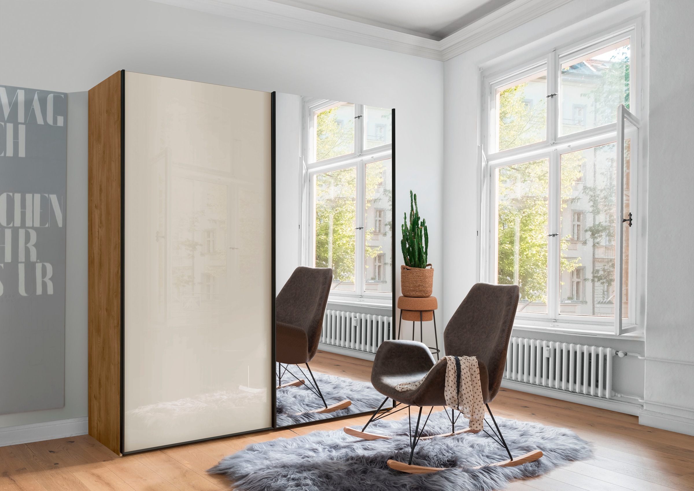 WIEMANN Armoire à portes coulissantes »Monaco« mit Glasfront sowie hochwertigen Beschlägen