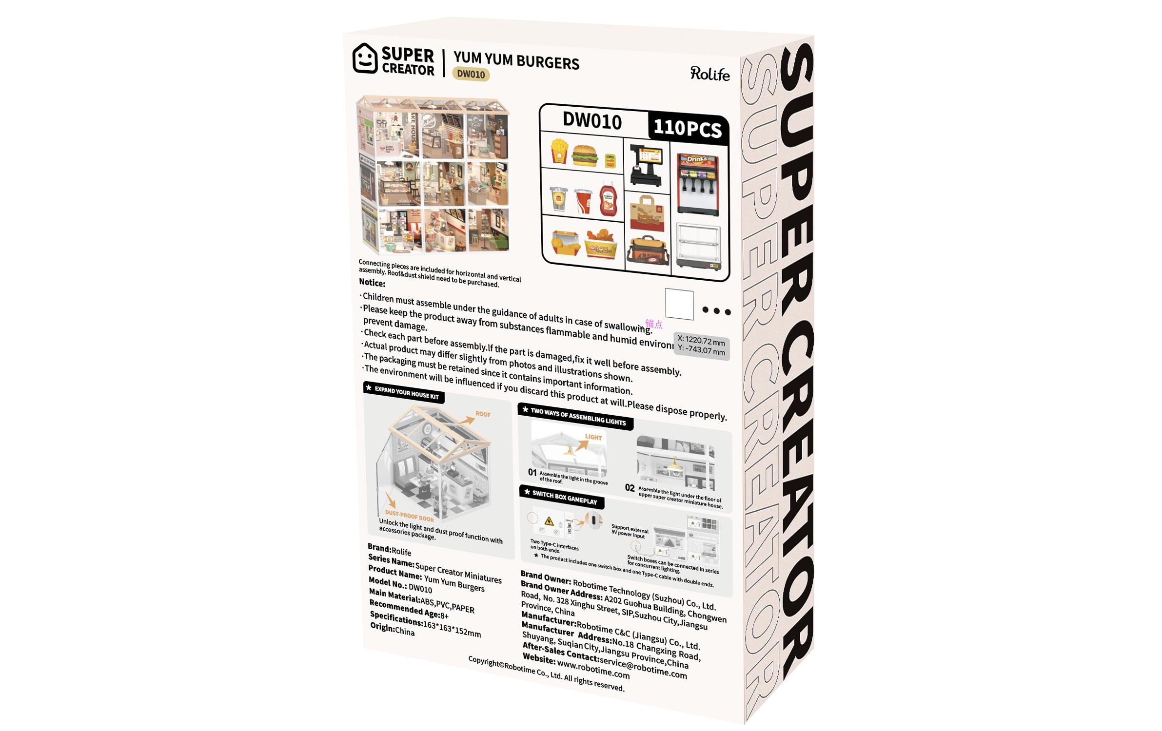   Kit de modèles réduits »RoboTime Yum Yum Burgers«