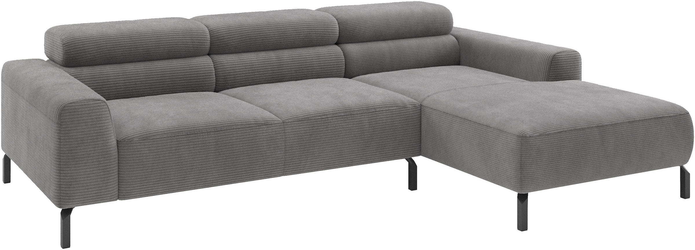 Home affaire Canapé d'angle »Ecksofa, L-Form,  incl. Kopfteilverstellung, Breite 258 cm« réglage électrique de la profondeur d'assise en option