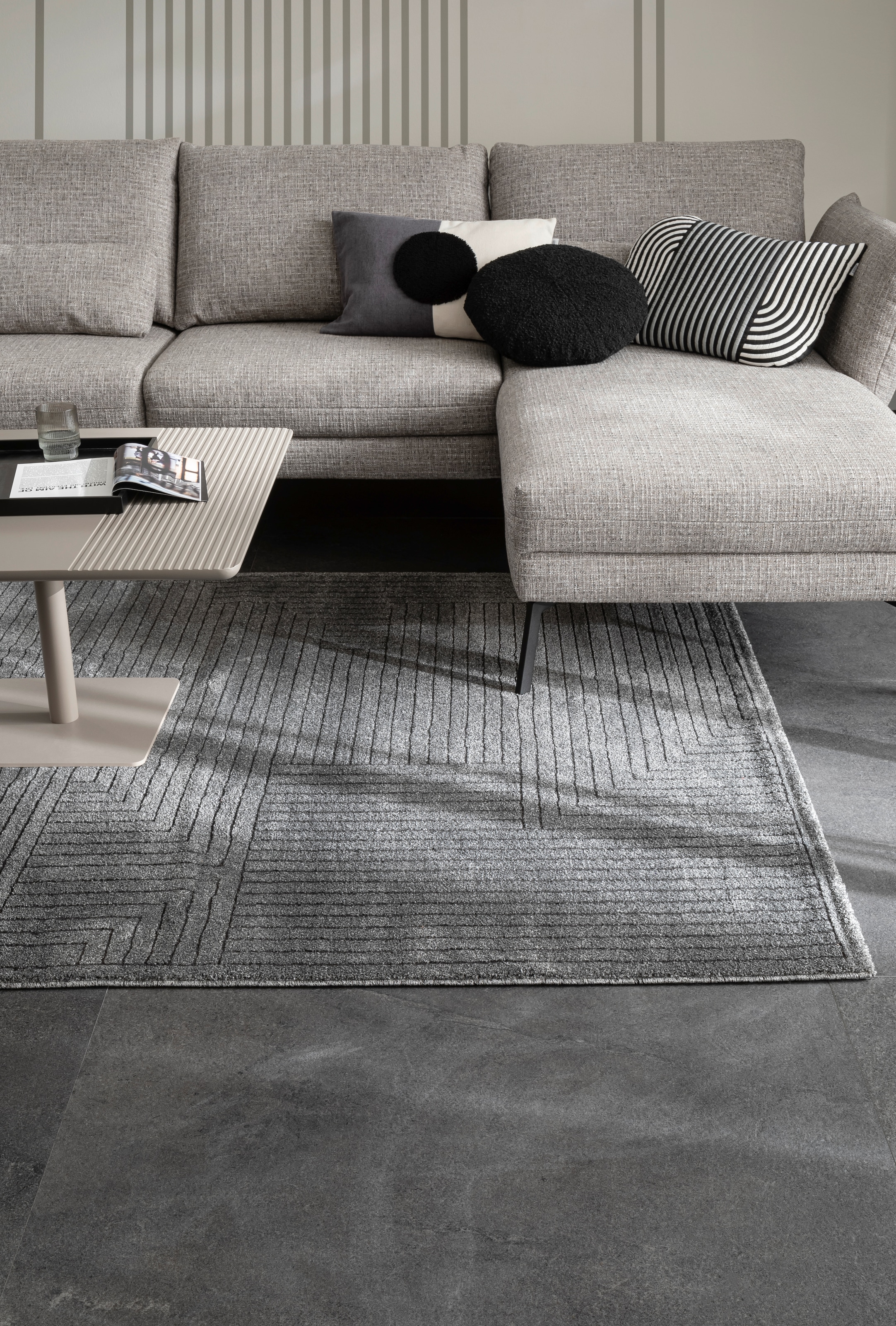 SCHÖNER WOHNEN-Kollektion Tapis »Pure 6317-242« Rectangulaire 22 mm Höhe poil court, structure haute-basse, salon, collection Schöner Wohnen