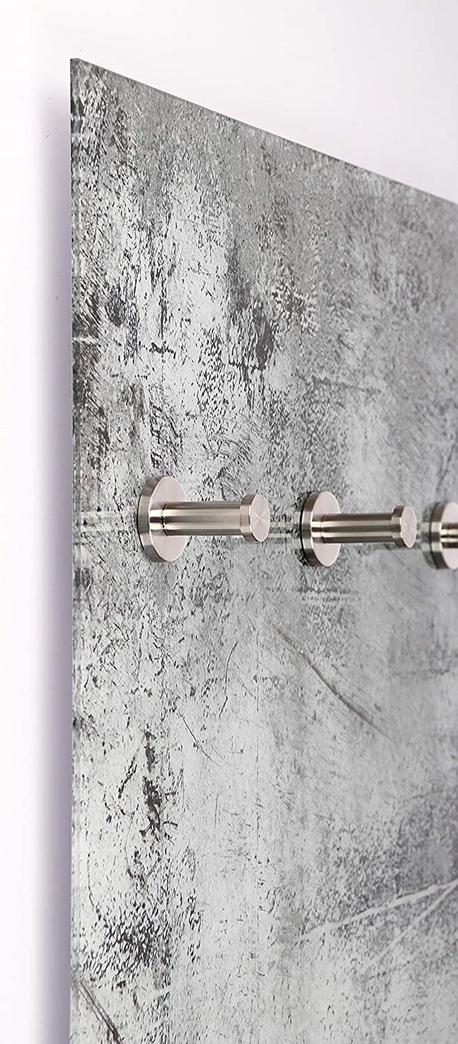 queence Garderobenleiste »Brushed Grey« Wand Garderobe, wischtechnik, Beton Optik, grau, platzsparend, modern